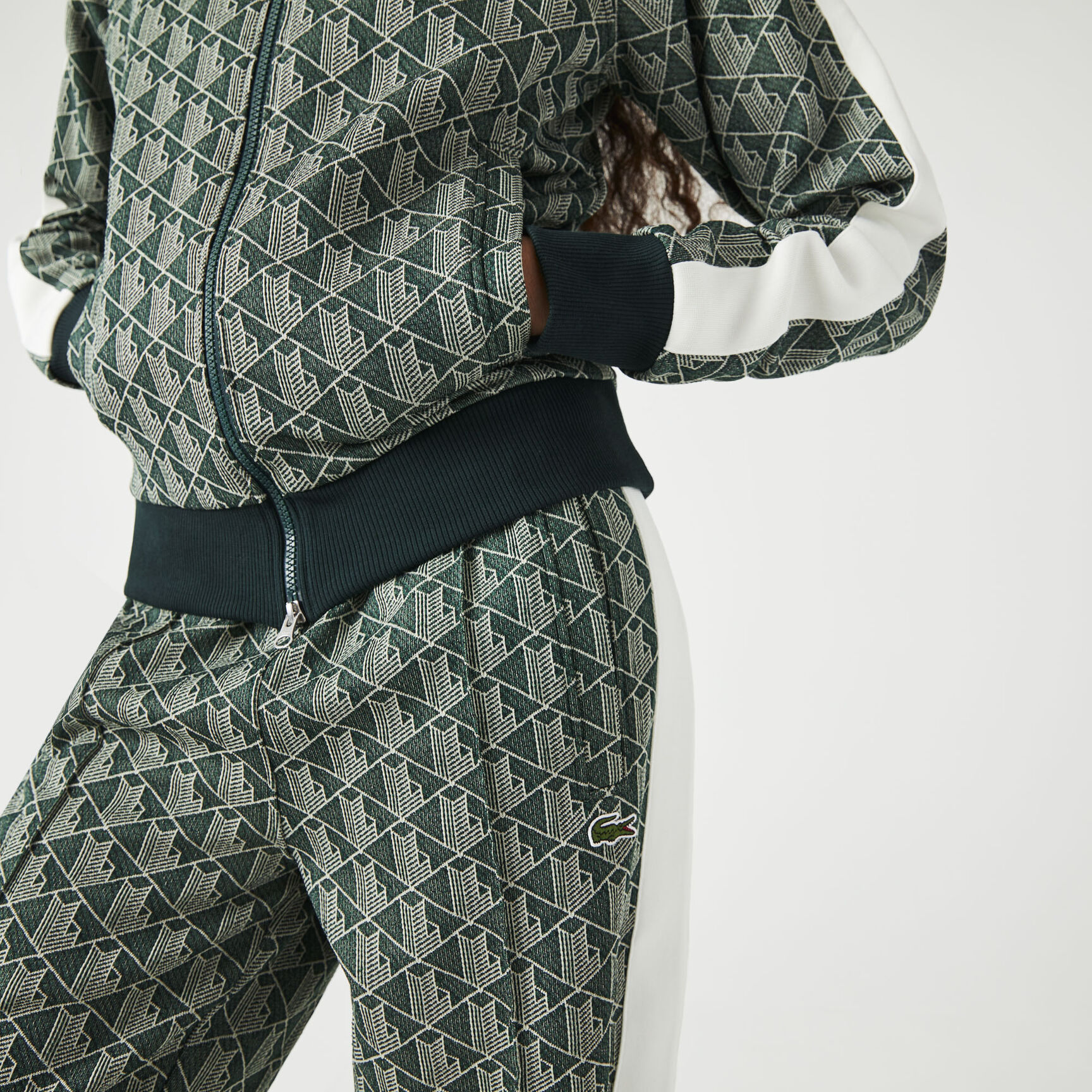 Unisex Lacoste L!VE Monogram Patterned Jacquard Zip Jacket Unisex Lacoste L!VE Monogram Patterned Jacquard Zip Jacket