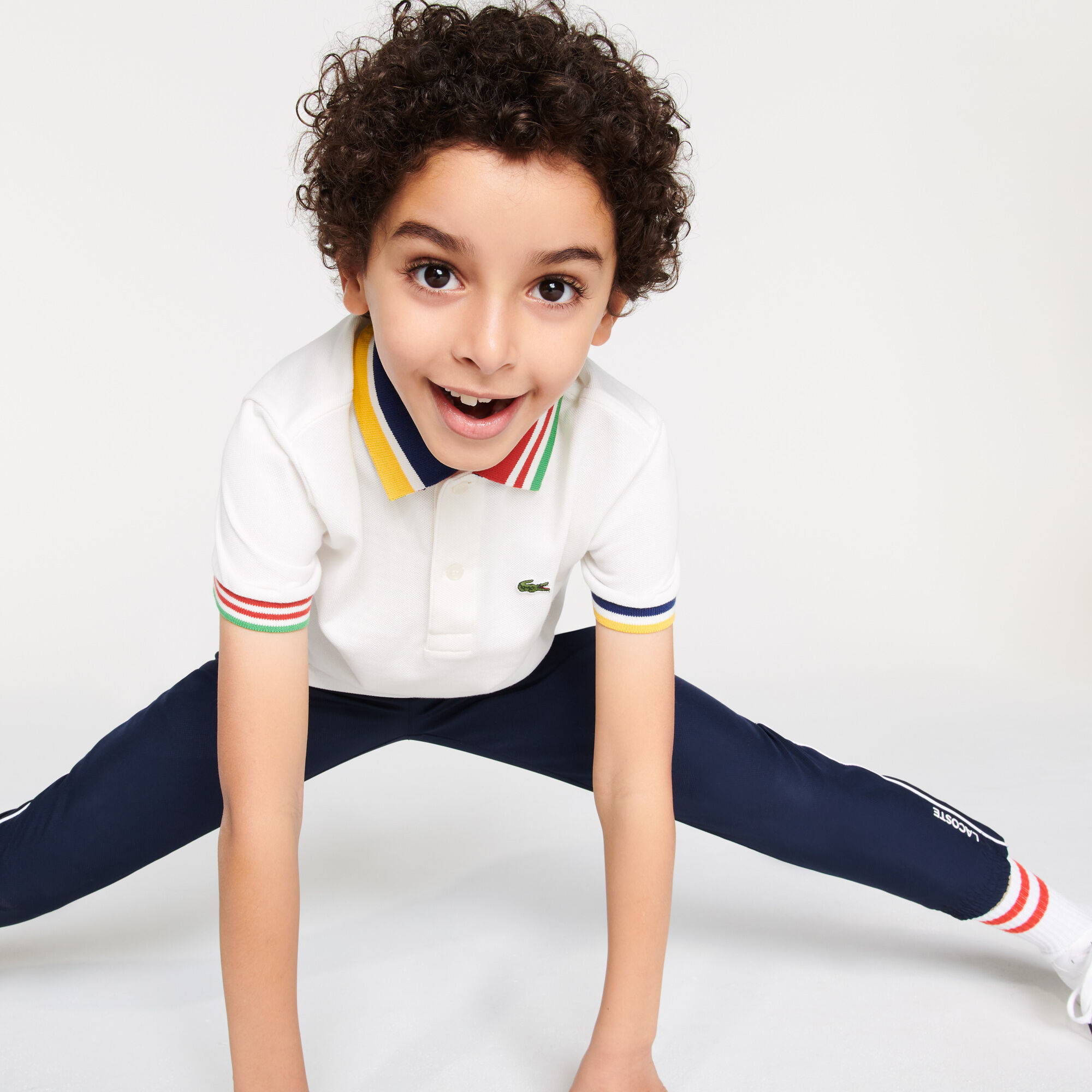 Boys’ Lacoste Striped Accents Cotton Piqué Polo Boys’ Lacoste Striped Accents Cotton Piqué Polo