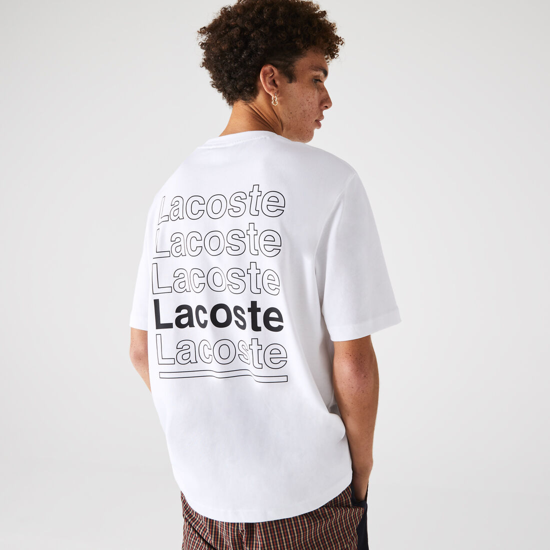 Men's Lacoste L!VE Loose Fit Printed Cotton T-shirt Men's Lacoste L!VE Loose Fit Printed Cotton T-shirt