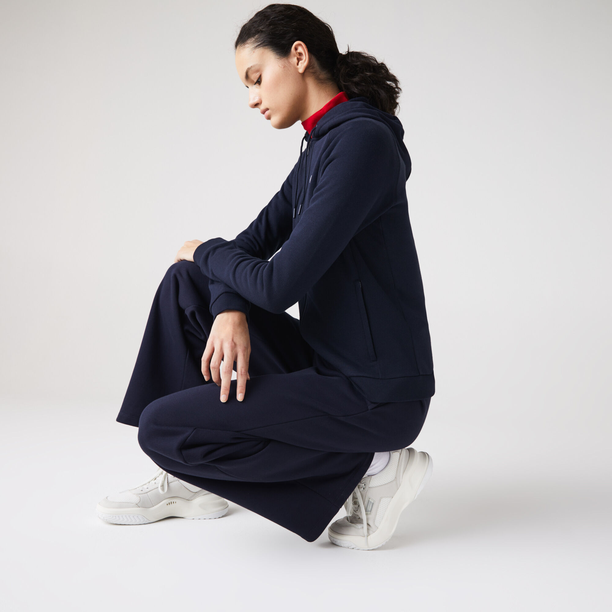 Women's Lacoste SPORT Hooded Fleece Zip Tennis Sweatshirt Women's Lacoste SPORT Hooded Fleece Zip Tennis Sweatshirt