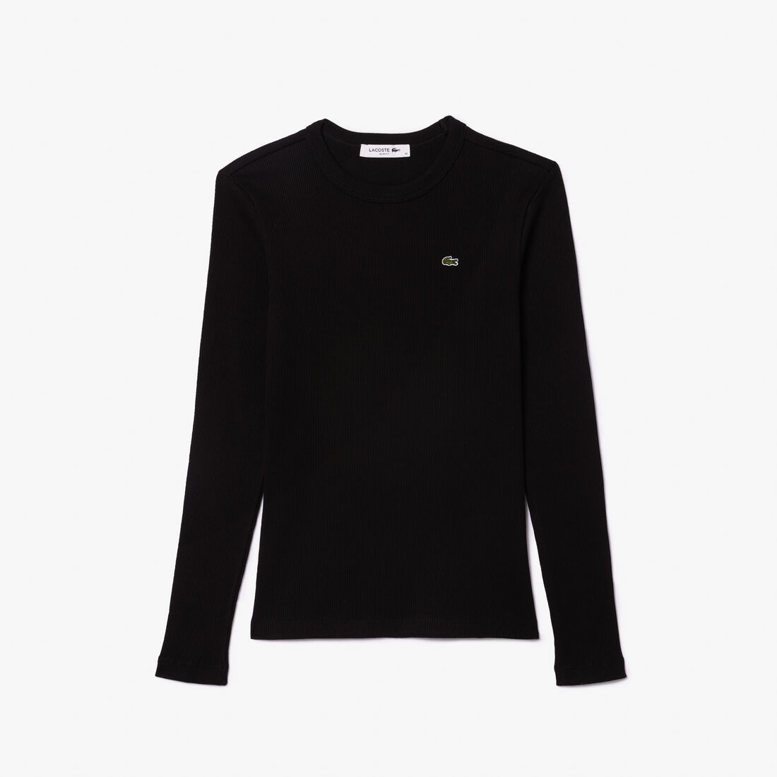 تي شيرت قطن مضلع بأكمام طويلة تي شيرت قطن مضلع بأكمام طويلة