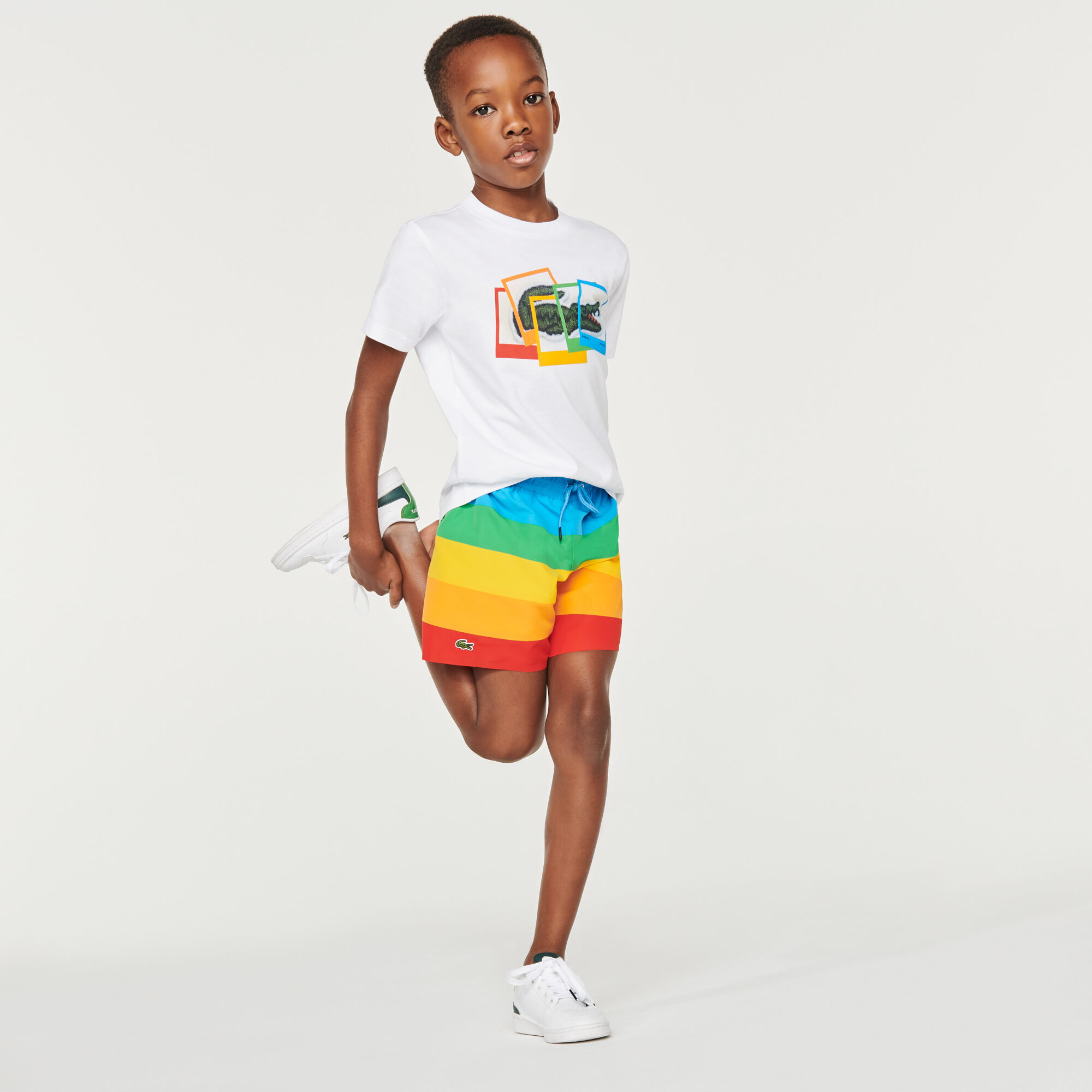 Boys’ Polaroid Collaboration Color Striped Swimming Trunks Boys’ Polaroid Collaboration Color Striped Swimming Trunks