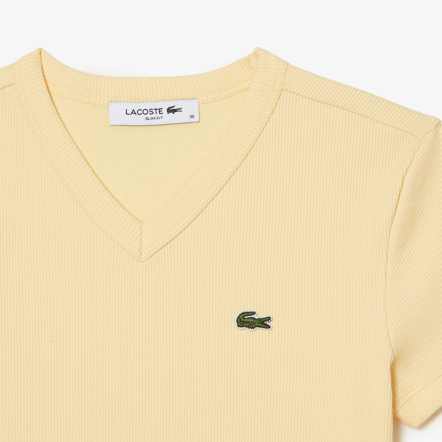 Women's Lacoste Slim Fit Organic Cotton V-neck T-shirt