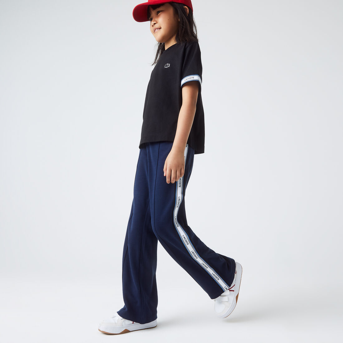 Girls' Lacoste Print Side Bands Oversised Pants
