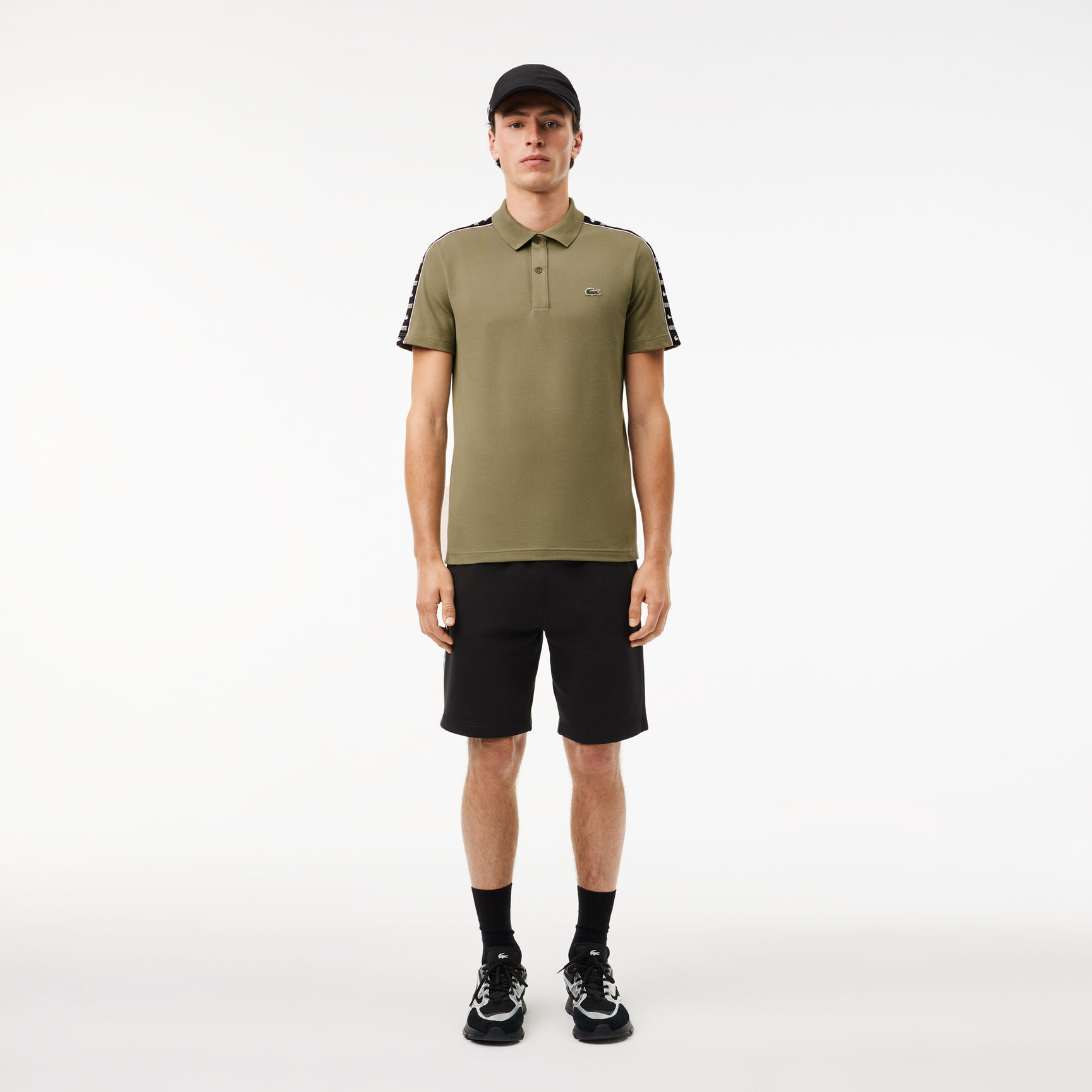 Contrast Stripe Pique Polo Shirt