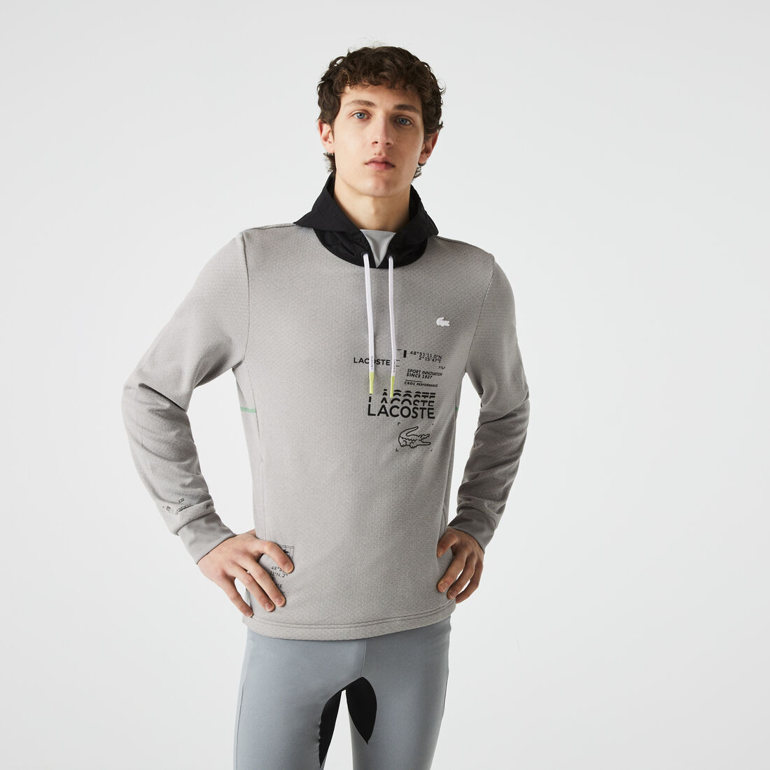 Men's Lacoste SPORT Nylon Contrast Hood Pullover Jacket