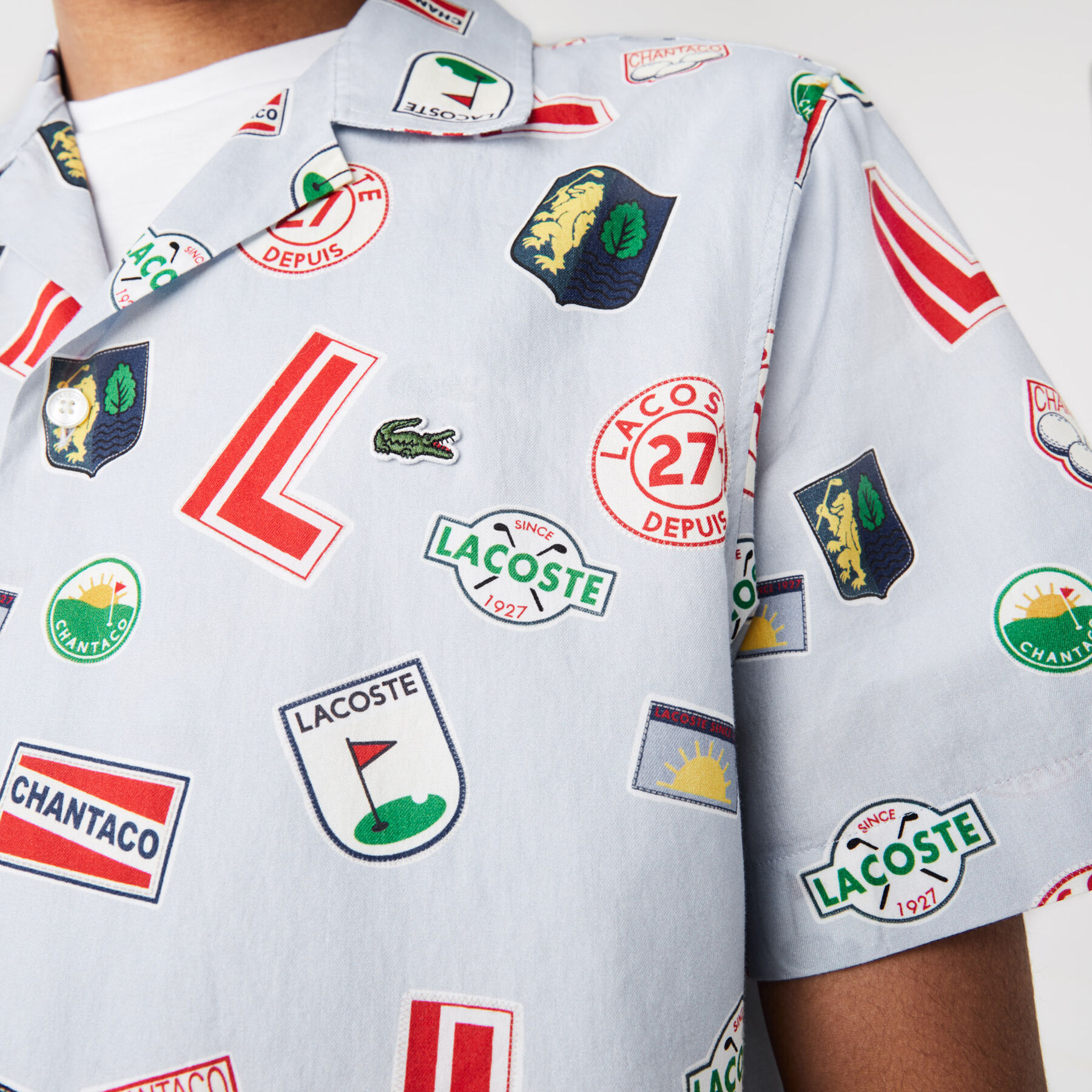 Men's Hawaiian Print Cotton Shirt lacoste men s hawaiian print cotton shirt