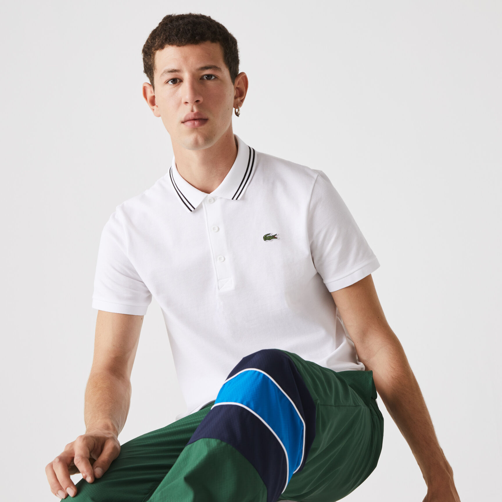 Men's Lacoste SPORT Contrast Accent Lightweight Cotton Polo Shirt Men's Lacoste SPORT Contrast Accent Lightweight Cotton Polo Shirt