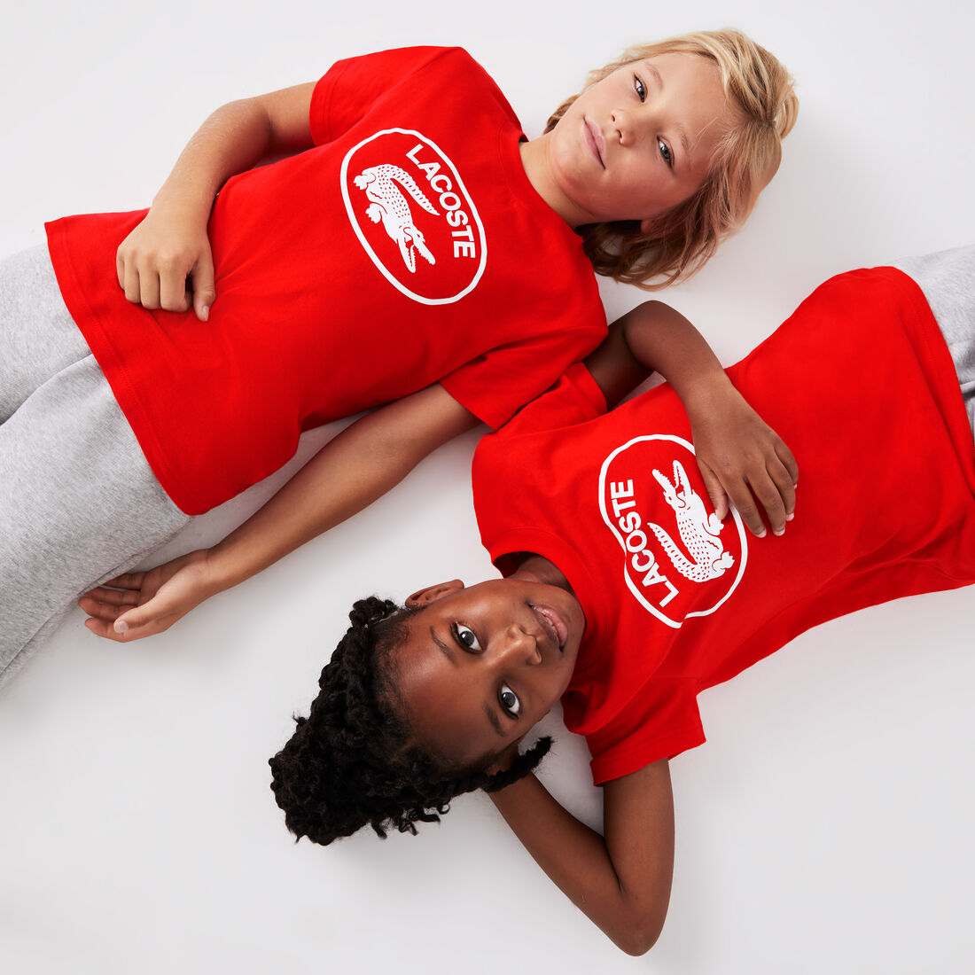 Kids' Lacoste Contrast Branded Cotton Jersey T-shirt