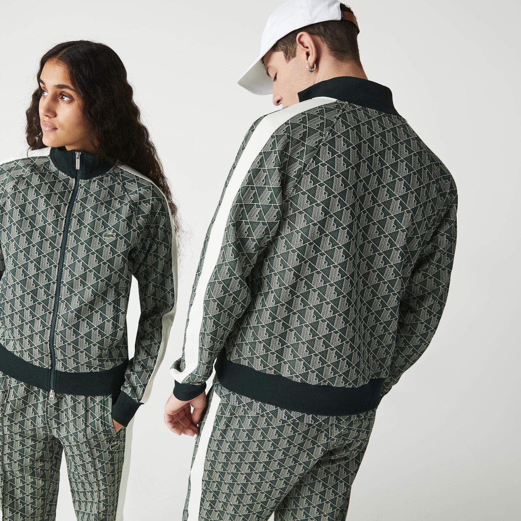 Unisex Lacoste L!VE Monogram Patterned Jacquard Zip Jacket Unisex Lacoste L!VE Monogram Patterned Jacquard Zip Jacket