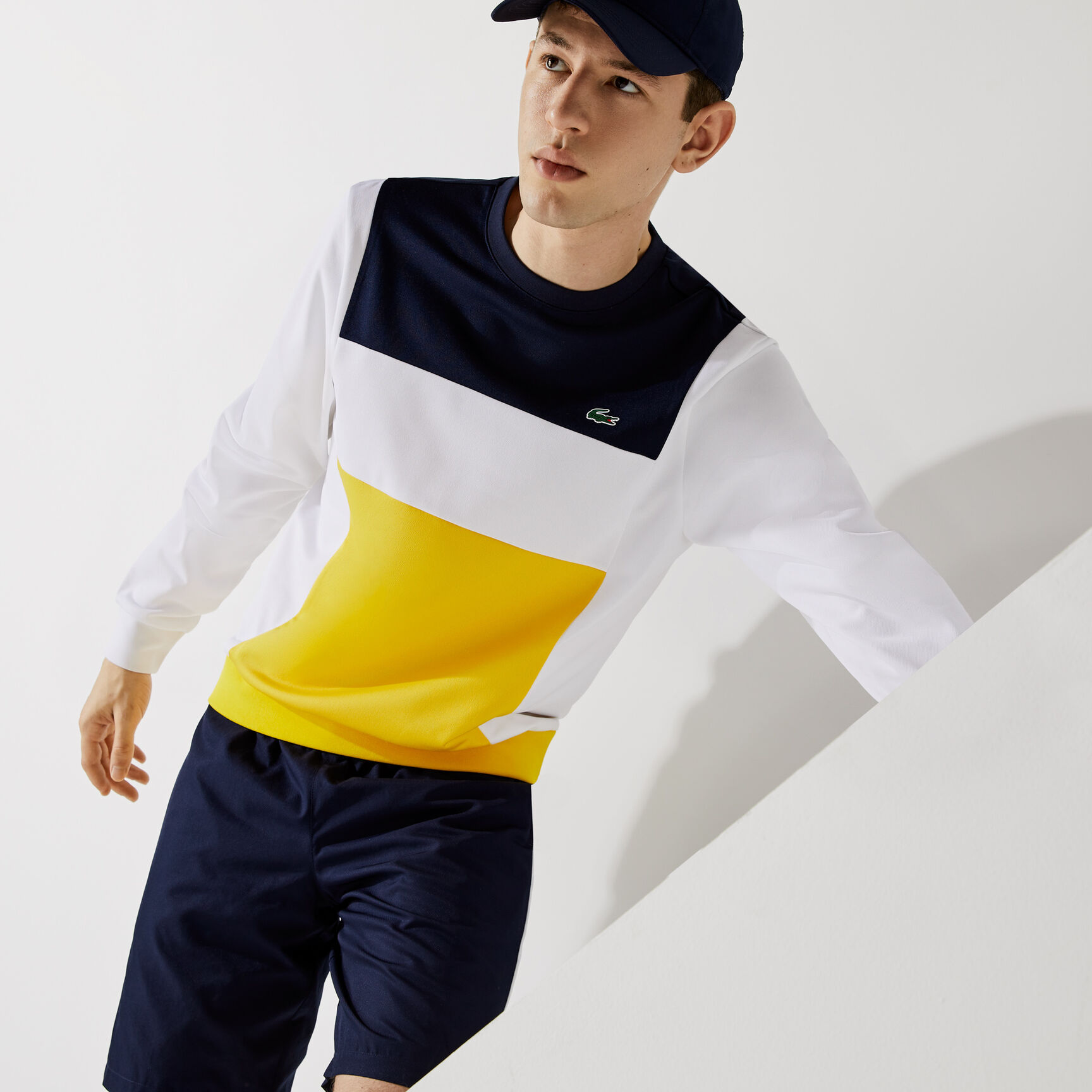 Men&rsquo;s Lacoste SPORT Resistant Colorblock Piqu&eacute; Sweatshirt