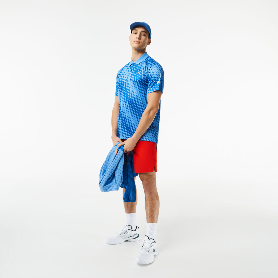 تيشيرت بولو مزين بنقشة للرجال مجموعة Lacoste Tennis x Novak Djokovic تيشيرت بولو مزين بنقشة للرجال مجموعة Lacoste Tennis x Novak Djokovic