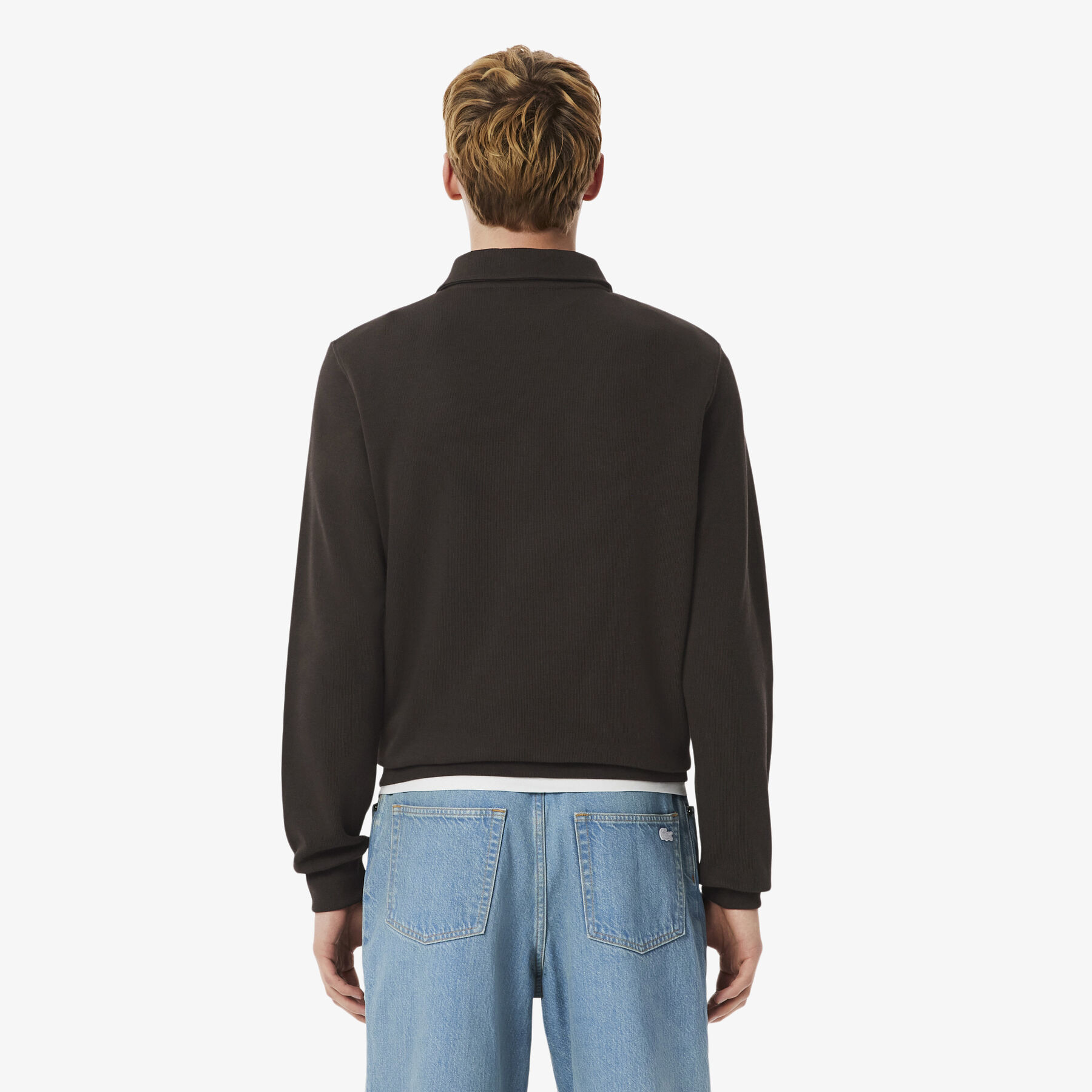 Ribbed Cotton Polo Collar Sweatshirt lacoste ribbed cotton polo collar sweatshirt