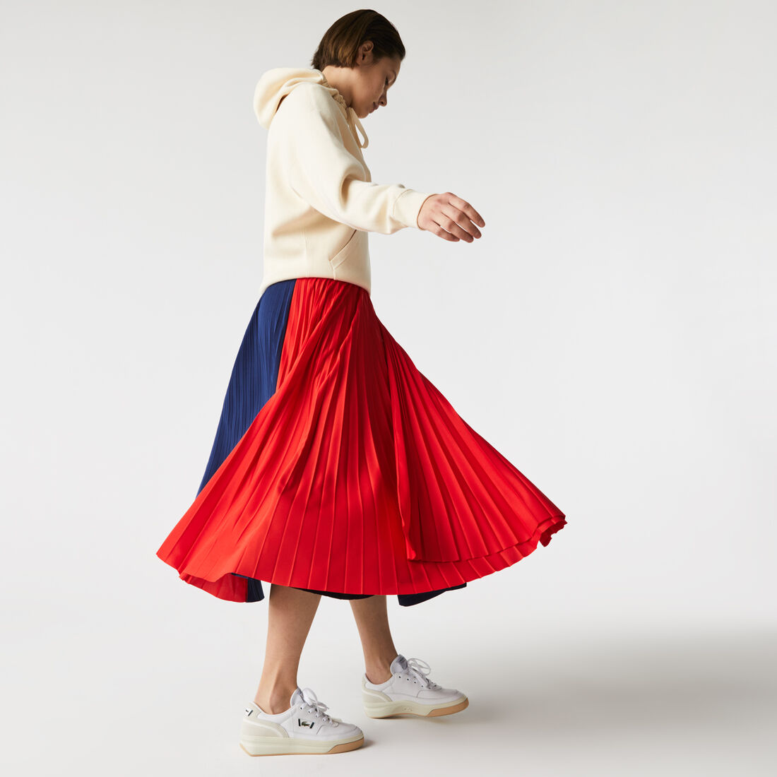 Women’s Mid-Length Colourblock Pleated Skirt Women’s Mid-Length Colourblock Pleated Skirt