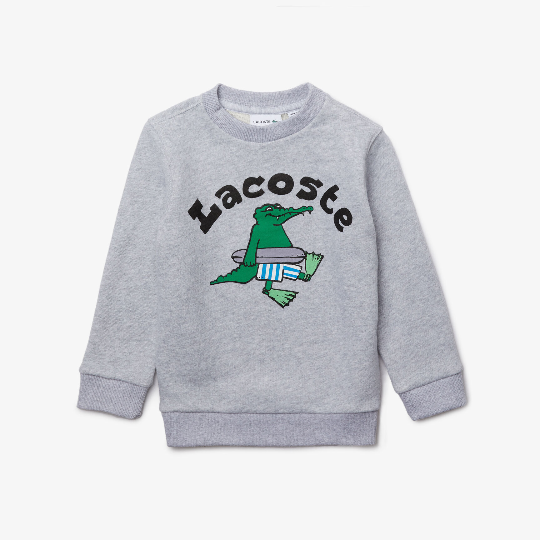 Boys’ Crew Neck Fun Crocodile Design Cotton Sweatshirt