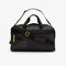 unisex lacoste signature print water repellent duffle weekend bag