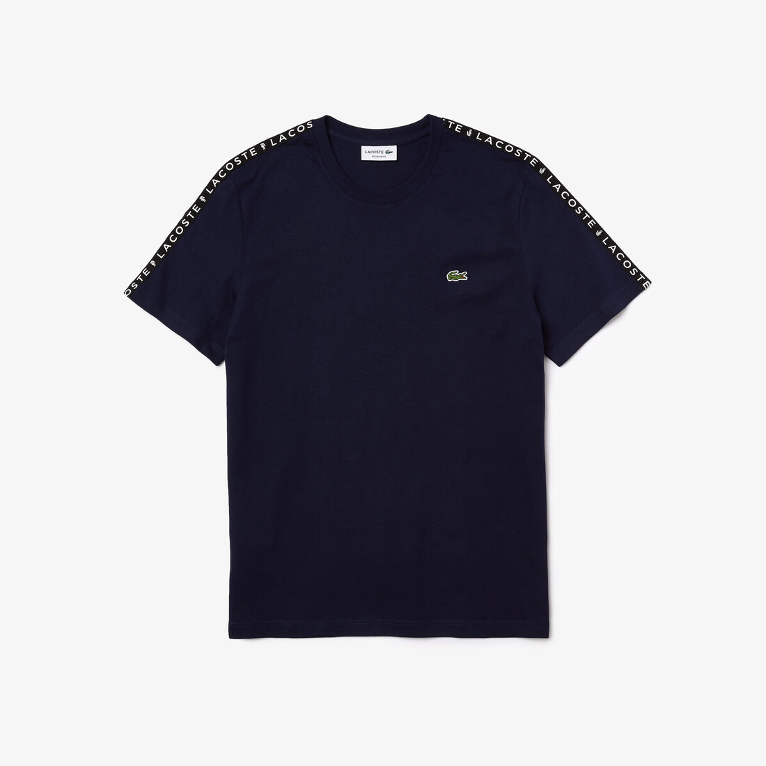 Men's Crew Neck Print Striped Cotton T-shirt Men's Crew Neck Print Striped Cotton T-shirt