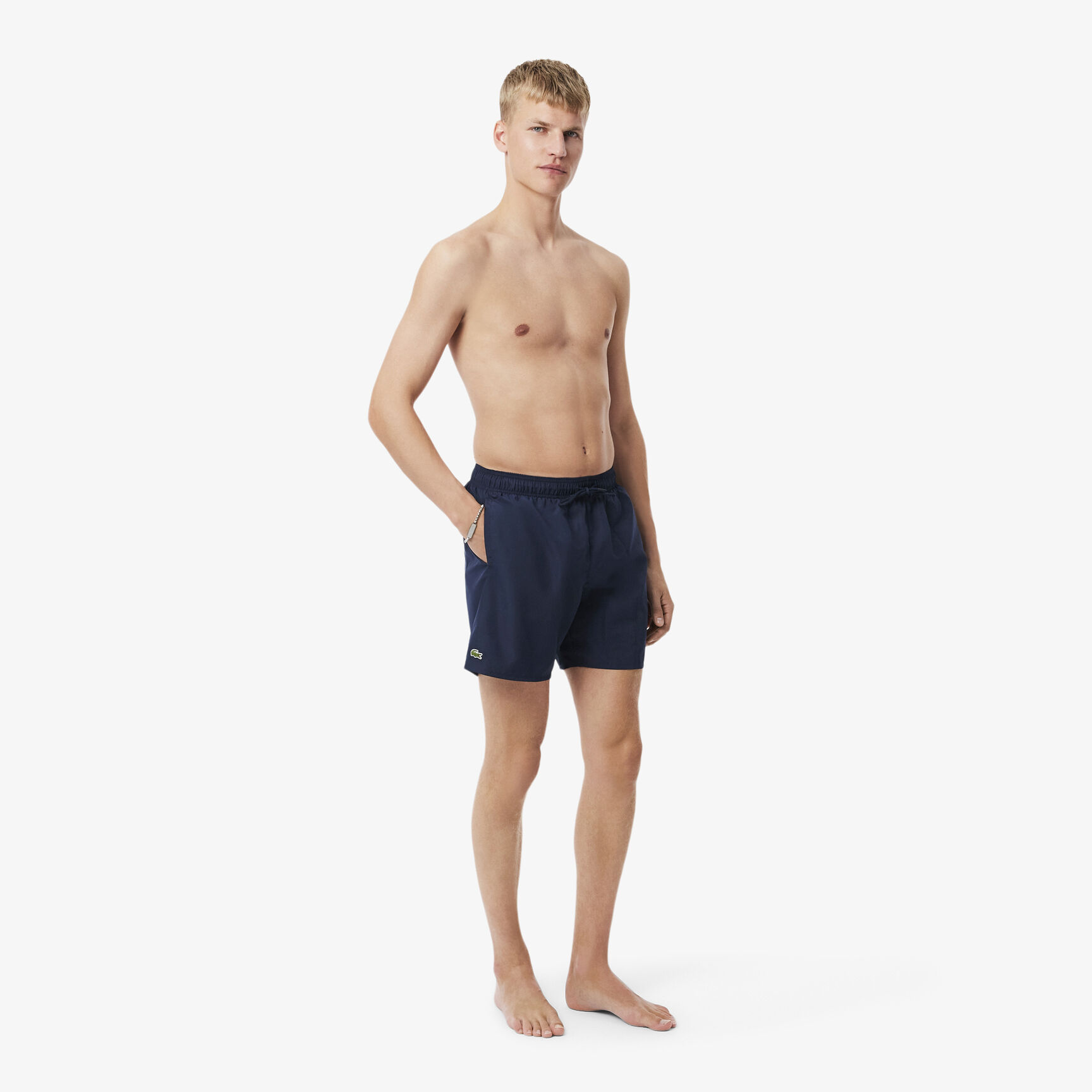 Mid Length Monochrome Swim Trunks