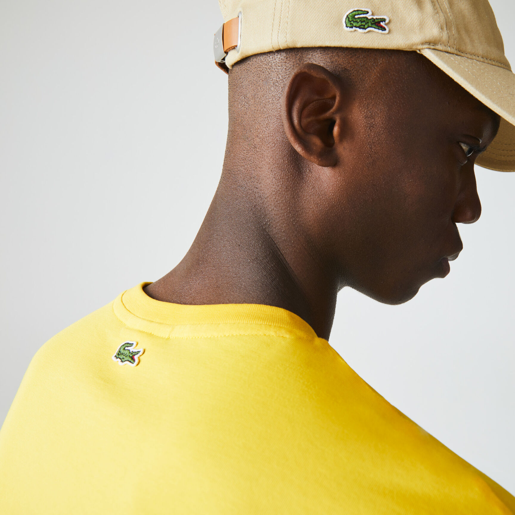 Men's Crew Neck Crocodile Embroidery Cotton T-shirt