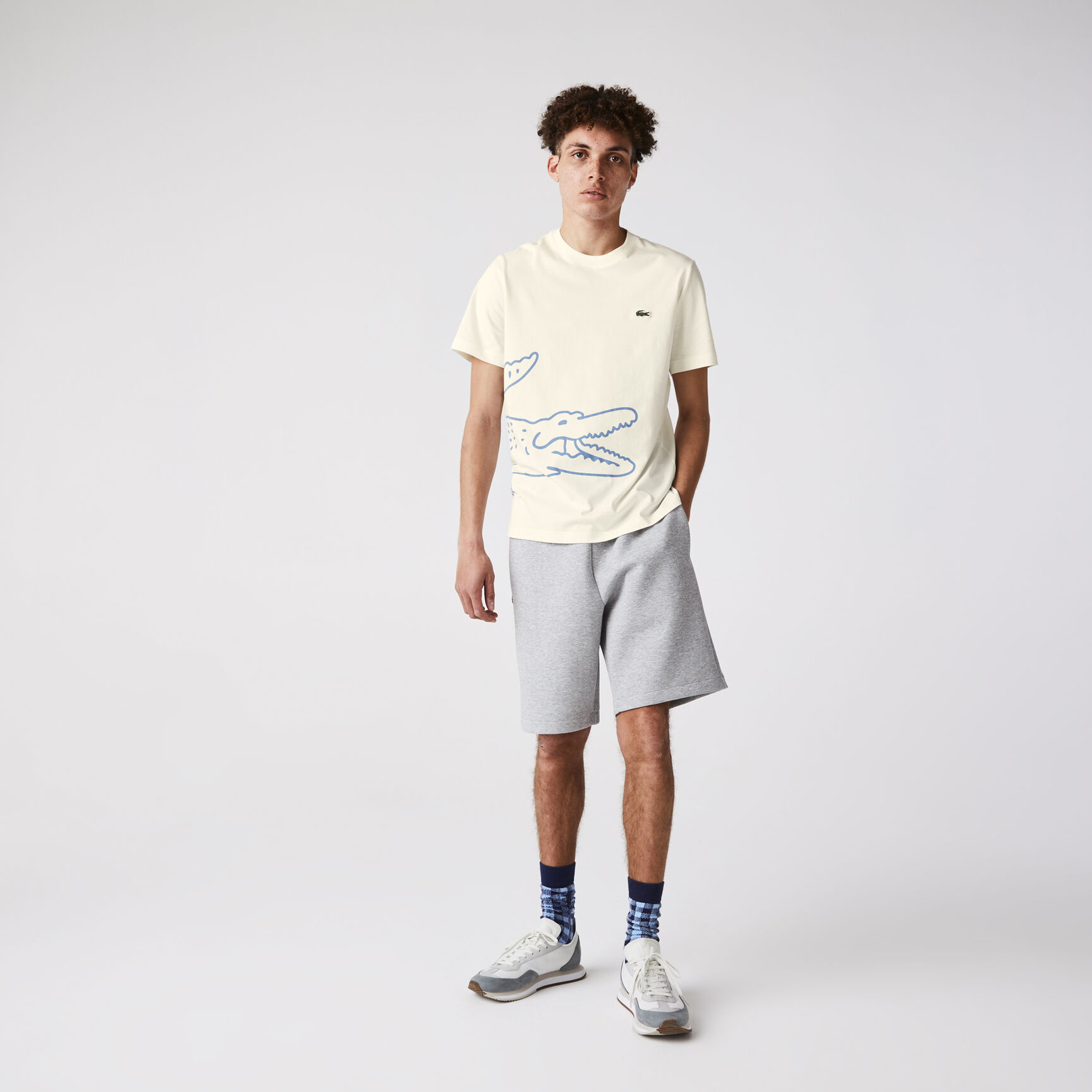Men&rsquo;s Crew Neck Crocodile Print Organic Cotton T-shirt