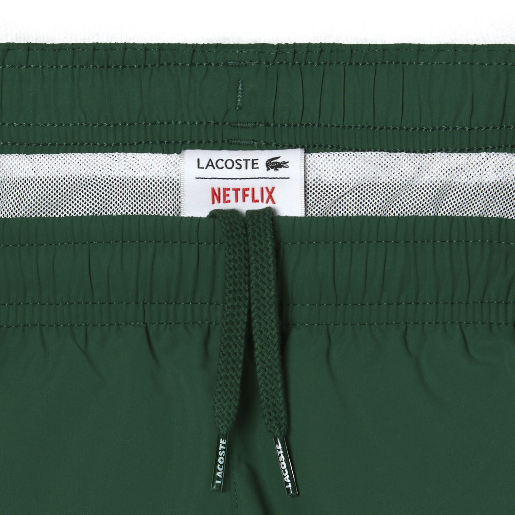 Boy’s Lacoste x Netflix Contrast Badge Swim Trunks