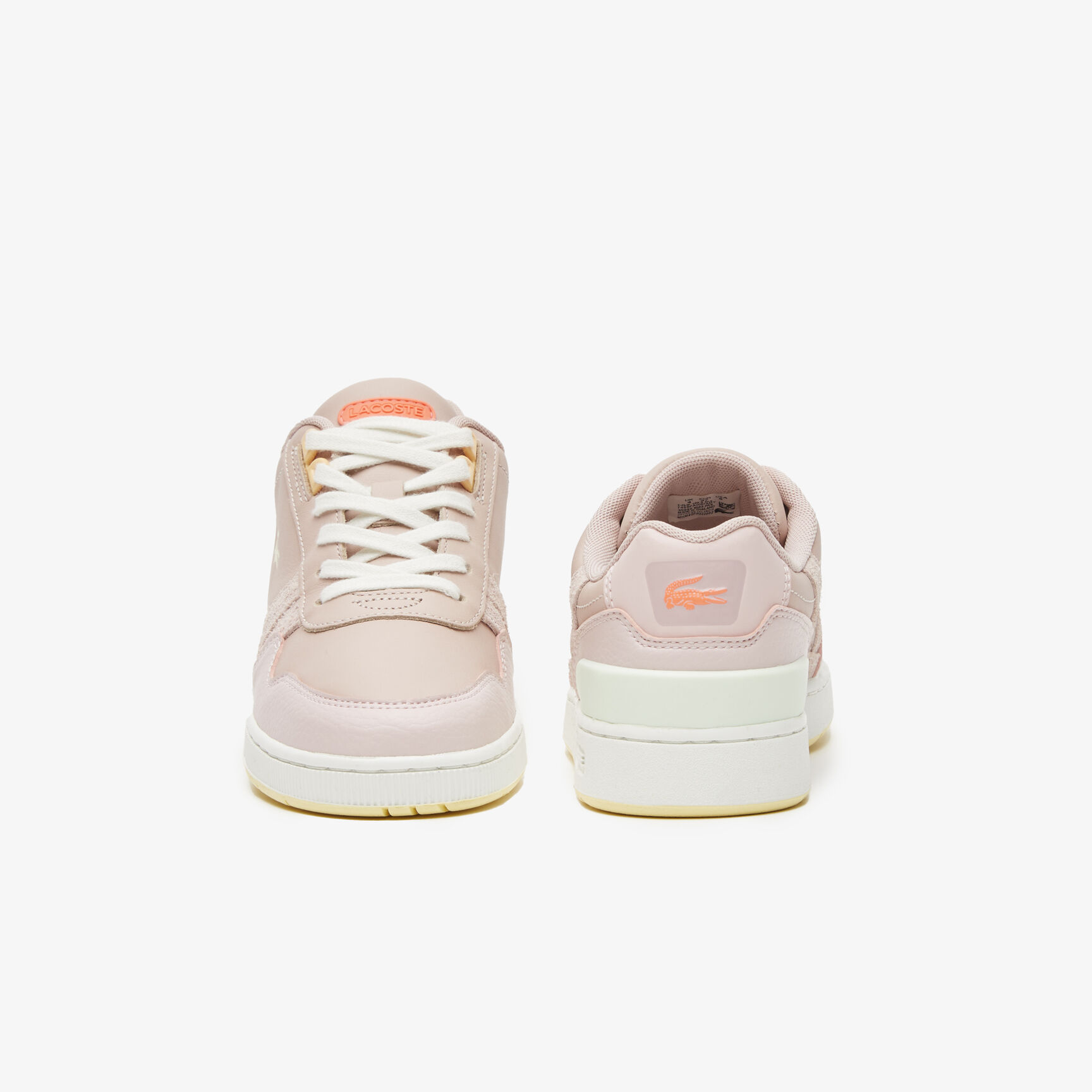 Women's Lacoste T-Clip Leather Gum Sole Trainers Women's Lacoste T-Clip Leather Gum Sole Trainers