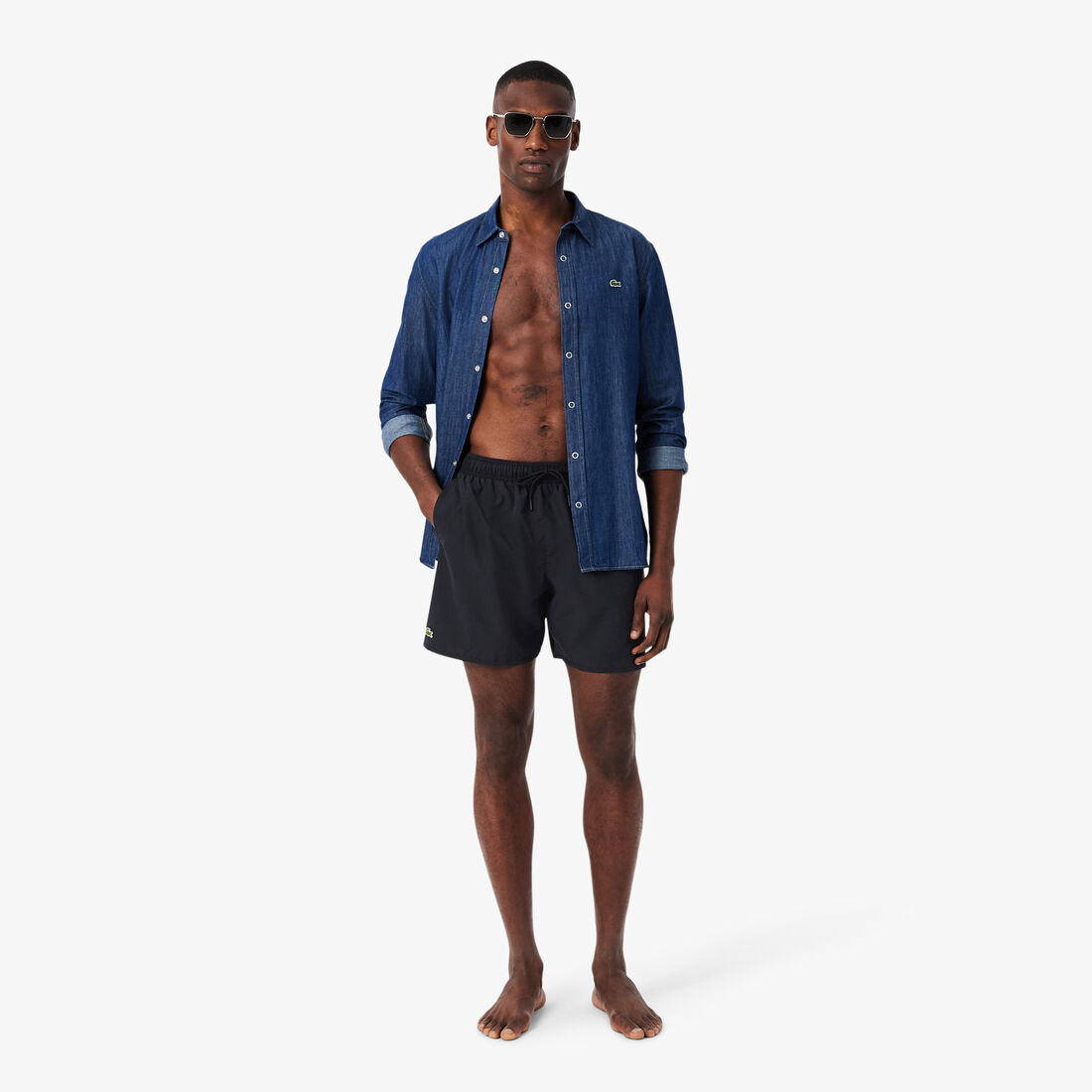 Mid Length Monochrome Swim Trunks Mid Length Monochrome Swim Trunks