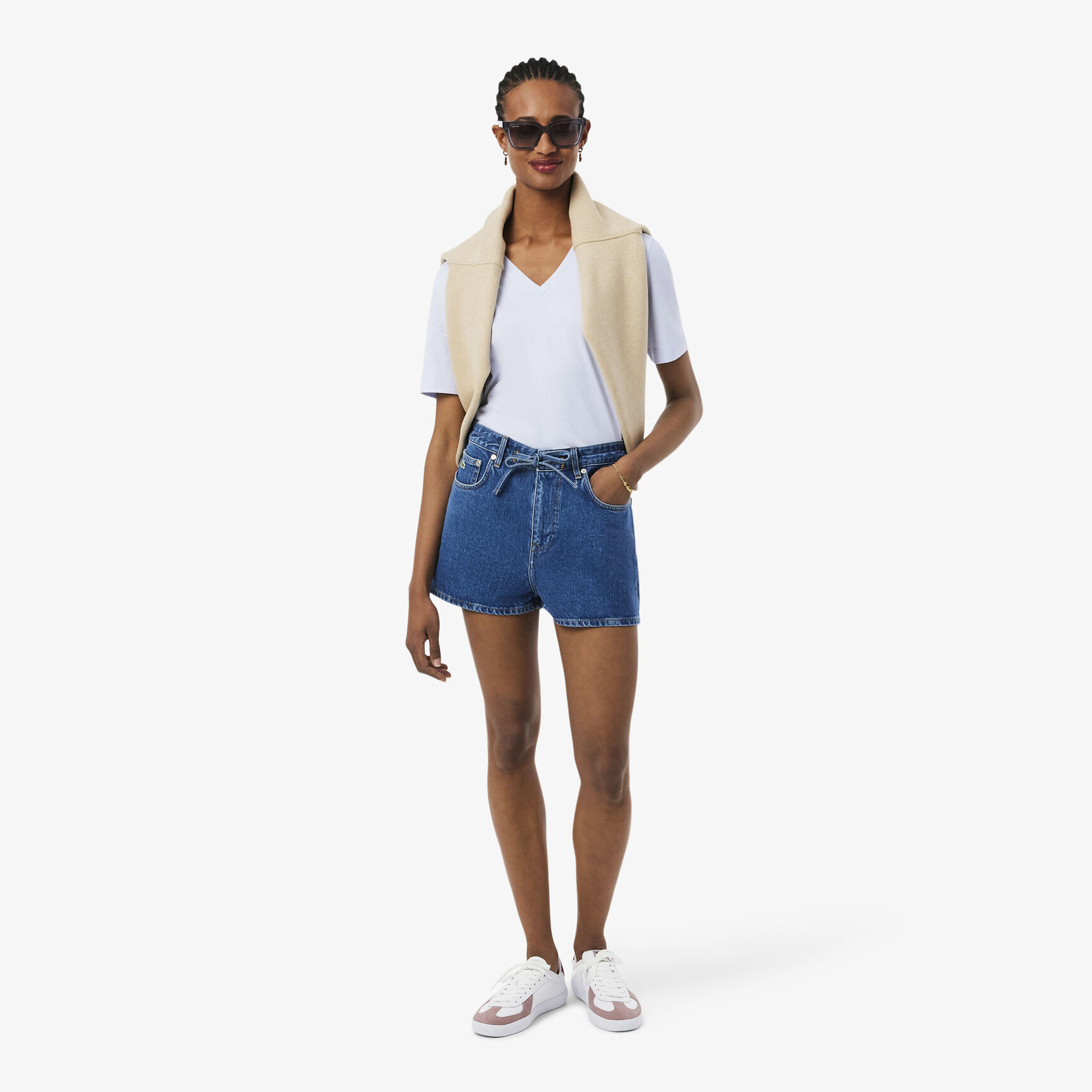 Relaxed Fit Soft Cotton V Neck T-shirt