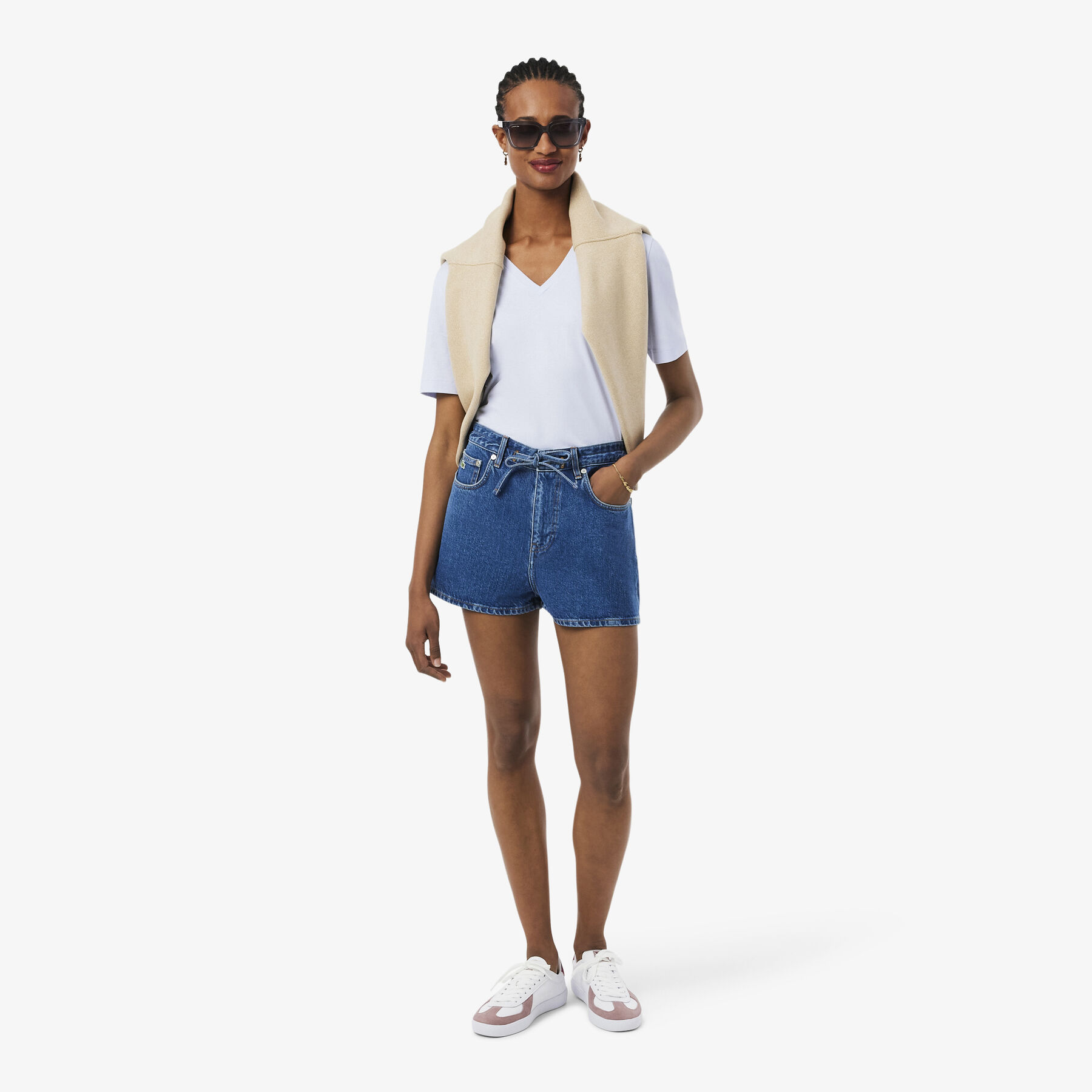 Relaxed Fit Soft Cotton V Neck T-shirt