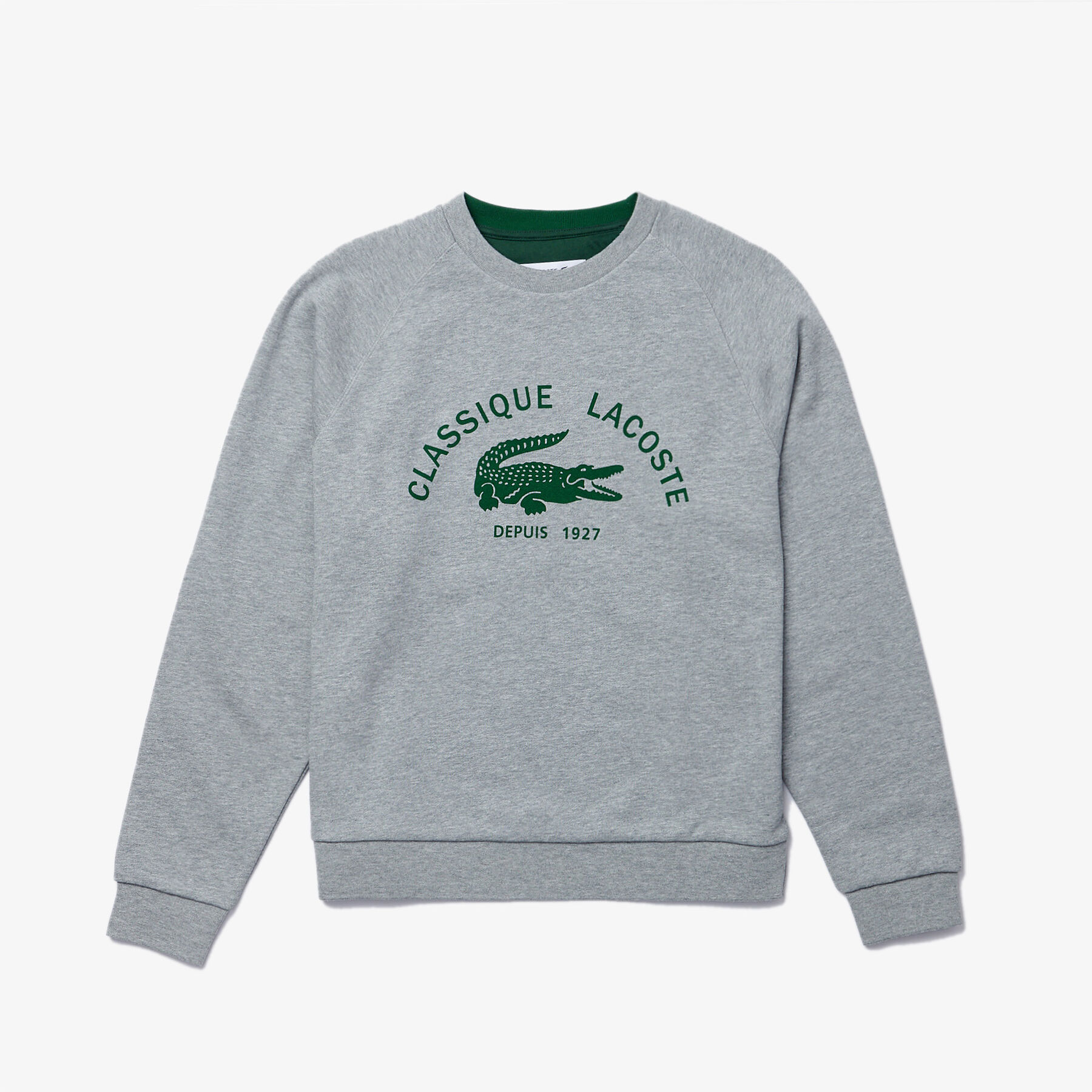 Women’s Crew Neck Vintage Print Lightweight Cotton Fleece Sweatshirt lacoste women s crew neck vintage print lightweight cotton fleece sweatshirt