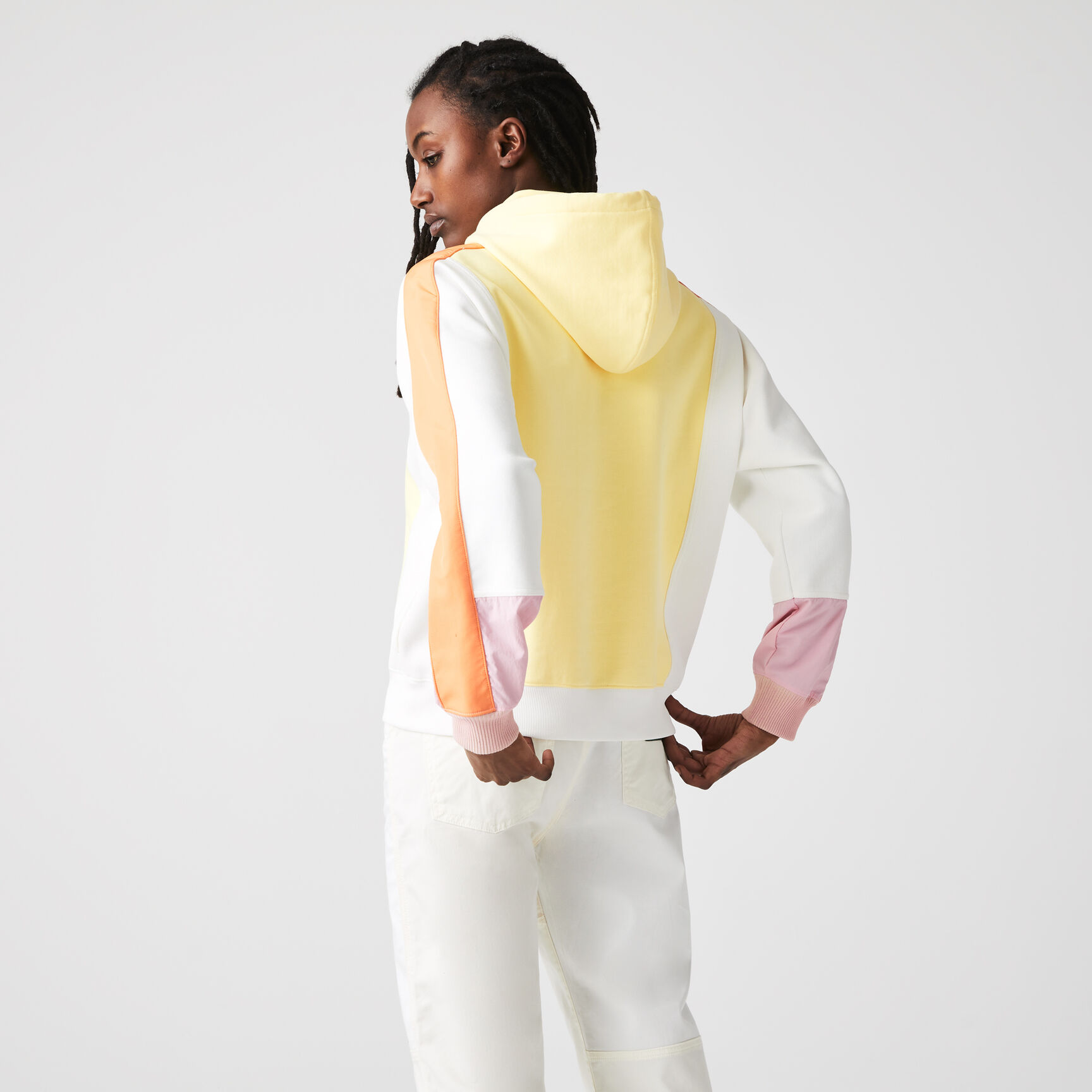 Women's Lacoste L!VE Hooded Colour-block Fleece Hoodie Women's Lacoste L!VE Hooded Colour-block Fleece Hoodie