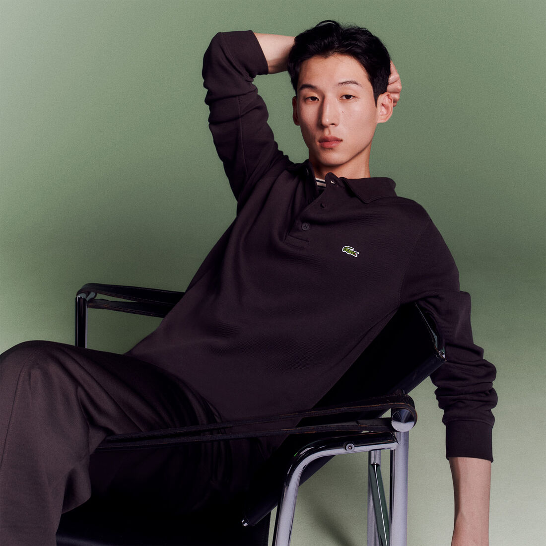 سويت شيرت بولو قطني مضلع سويت شيرت بولو قطني مضلع