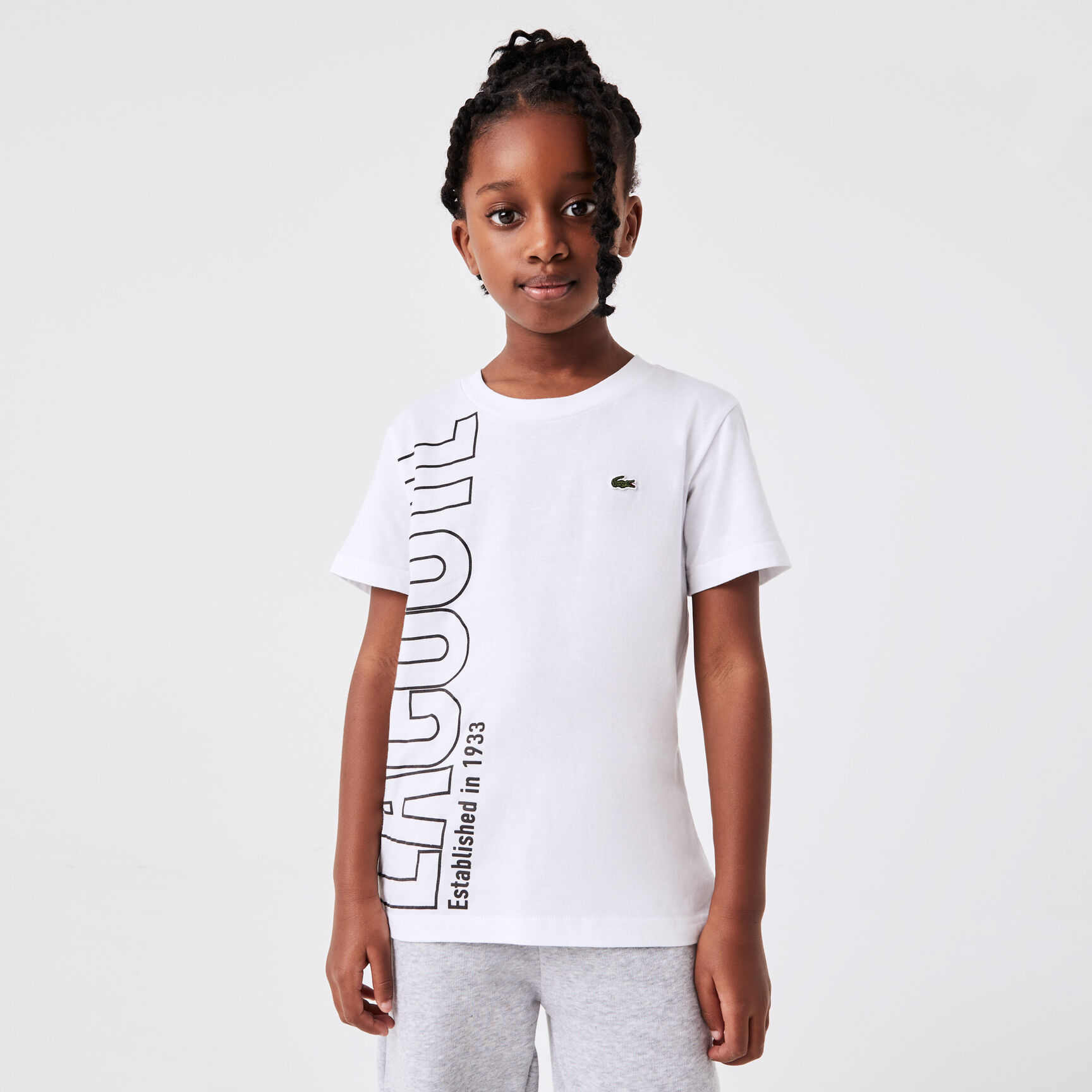 تيشيرت لاكوست قطن جيرسيه بطبعة كبيرة لشعار الماركة للأطفال تيشيرت لاكوست قطن جيرسيه بطبعة كبيرة لشعار الماركة للأطفال