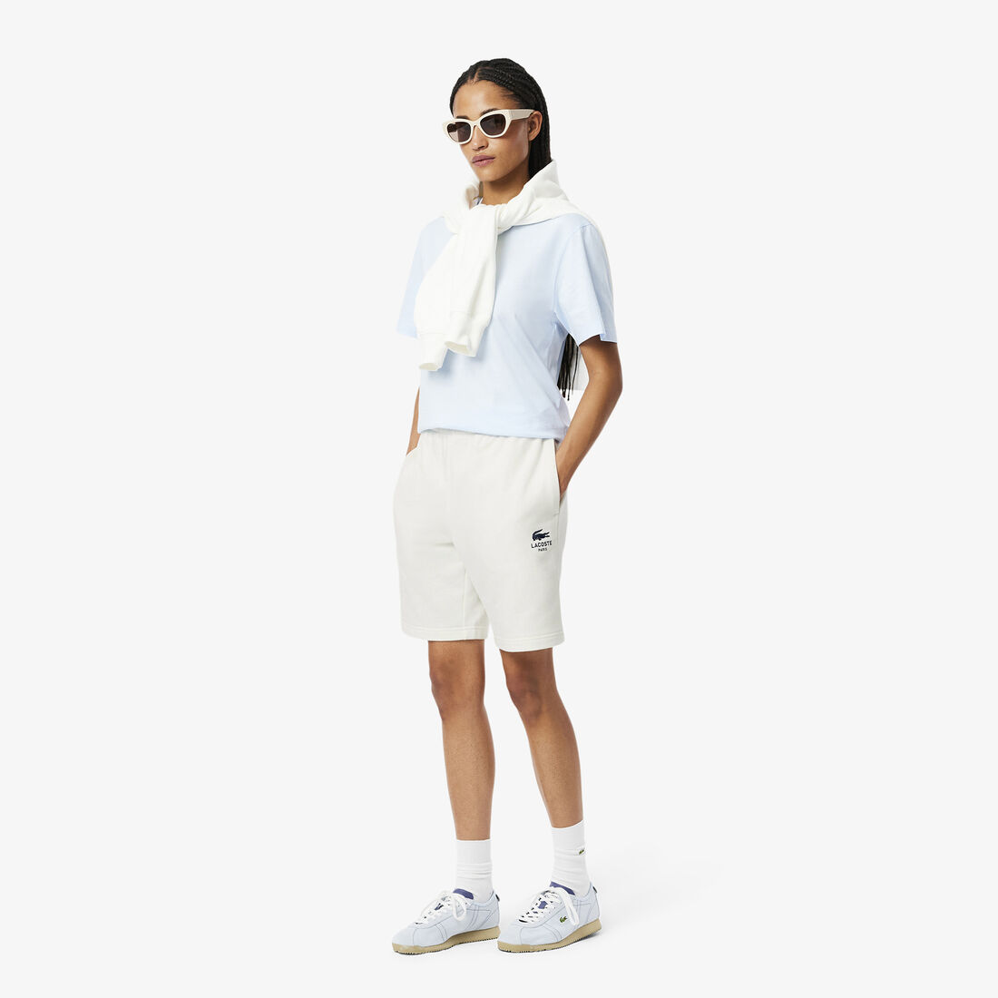 Printed cotton fleece shorts Printed cotton fleece shorts