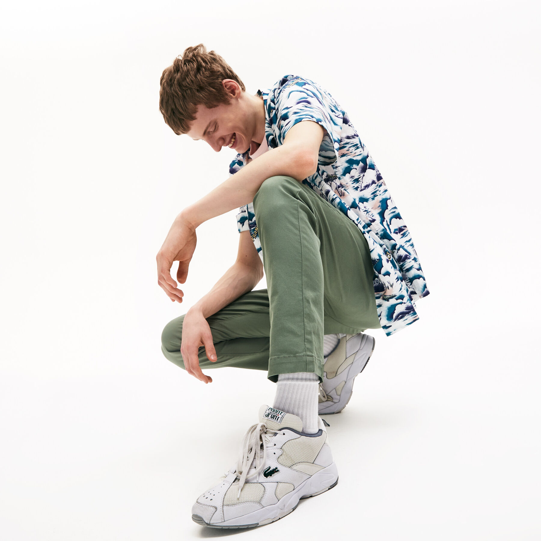 lacoste men s storm 96 leather and textile trainers