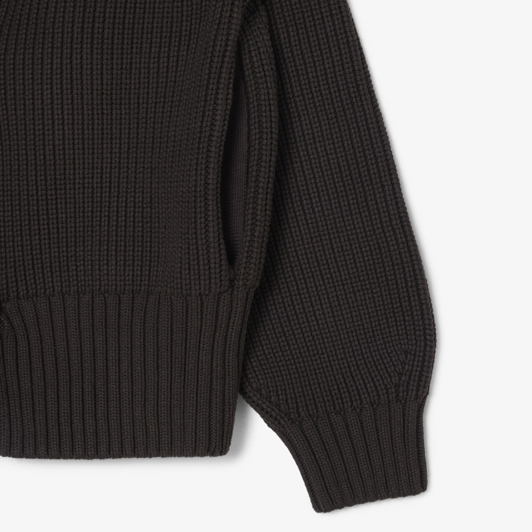 Zipped Cotton Badge Accent Sweater