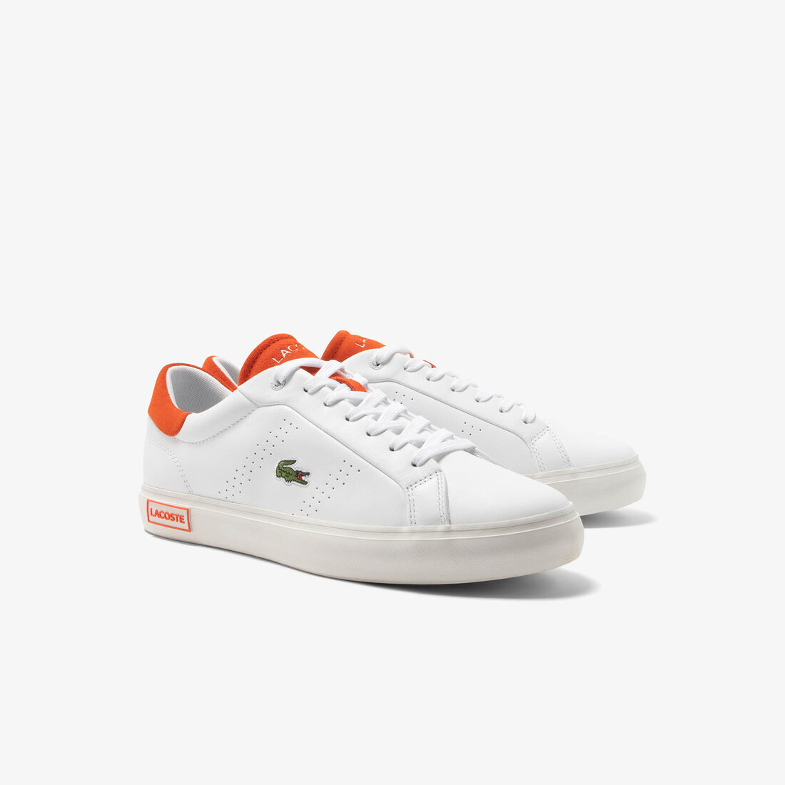 Men's Powercourt 2.0 Orange Leather Trainers