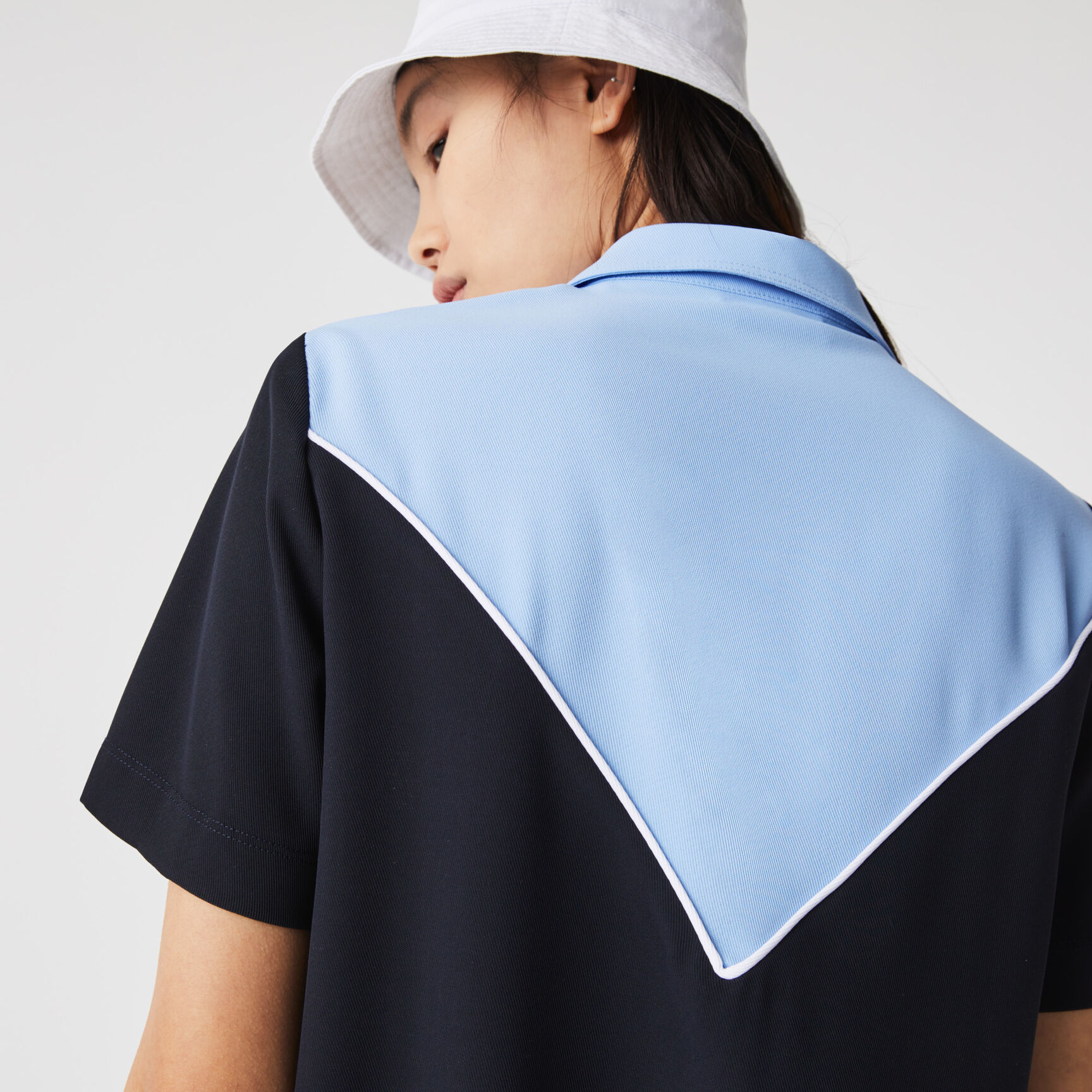 Women&rsquo;s Flowy Zip Collar Colorblock Polo Dress