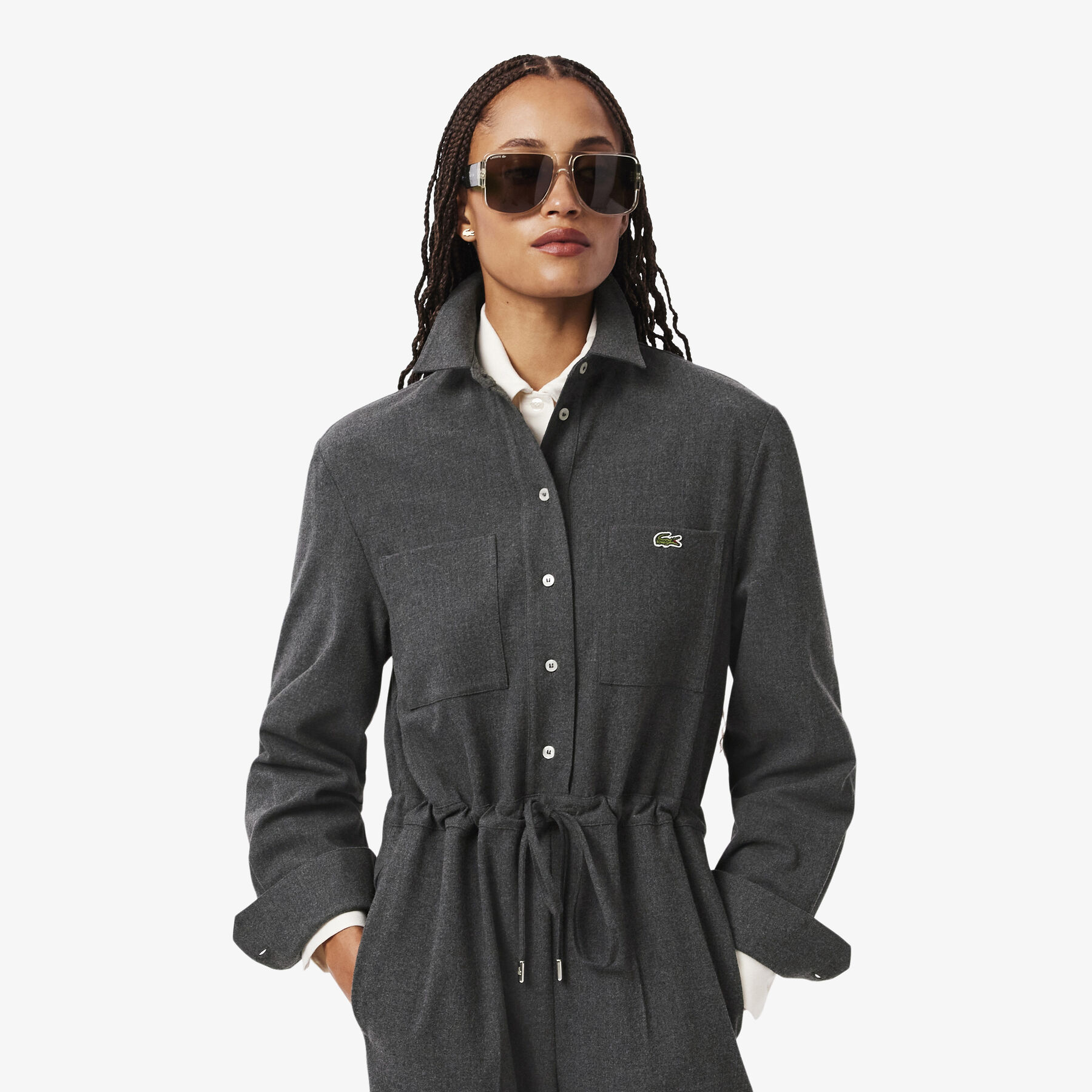 Long Sleeved Flannel Jumpsuit lacoste long sleeved flannel jumpsuit