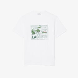 lacoste printed cotton t shirt