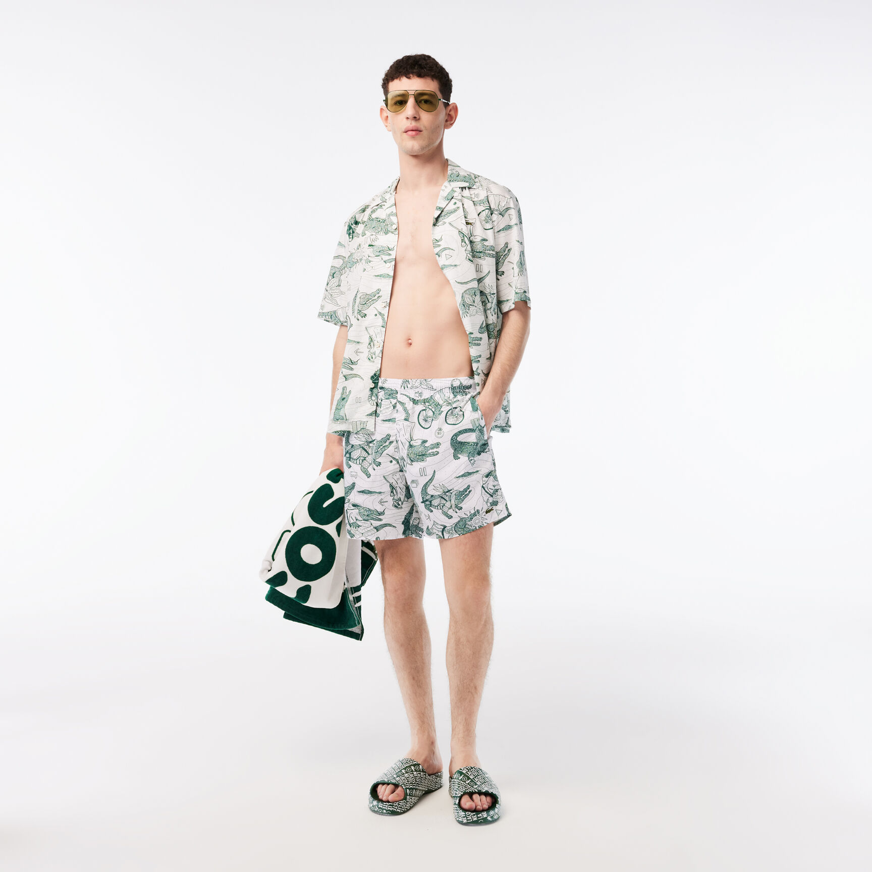 شورت سباحة مطبوع للرجال مجموعة Lacoste x Netflix