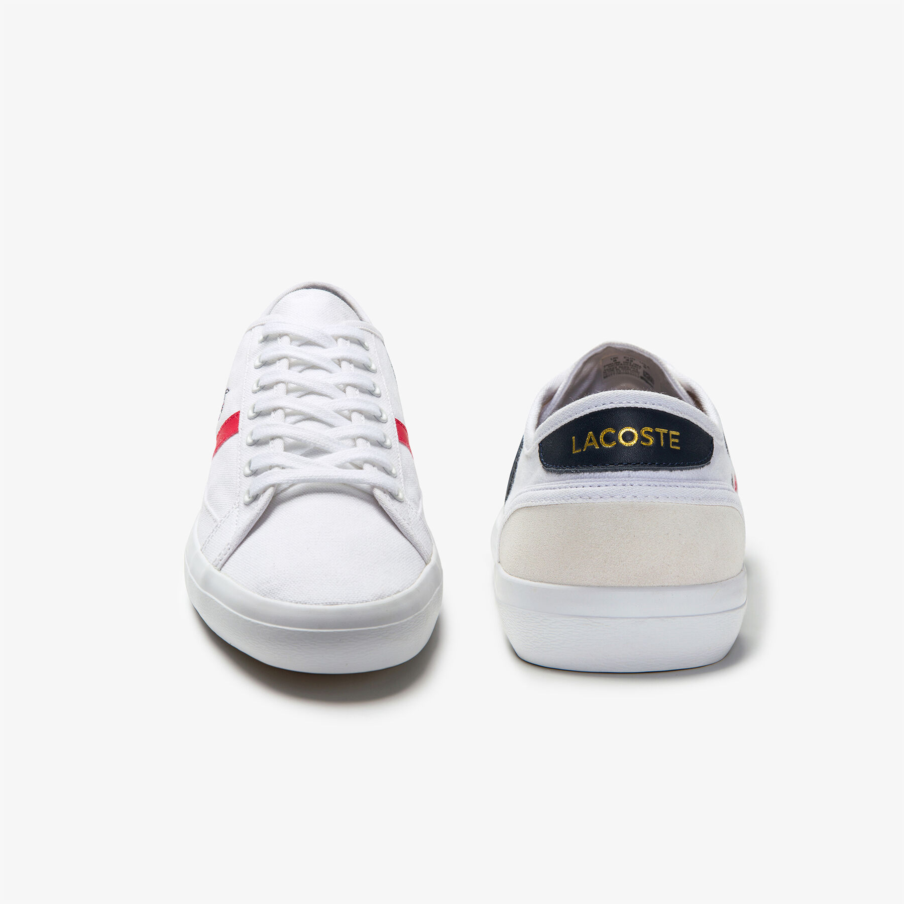 lacoste women s sideline tricolour canvas and suede sneakers