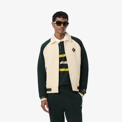 lacoste french made varsity badge jacket