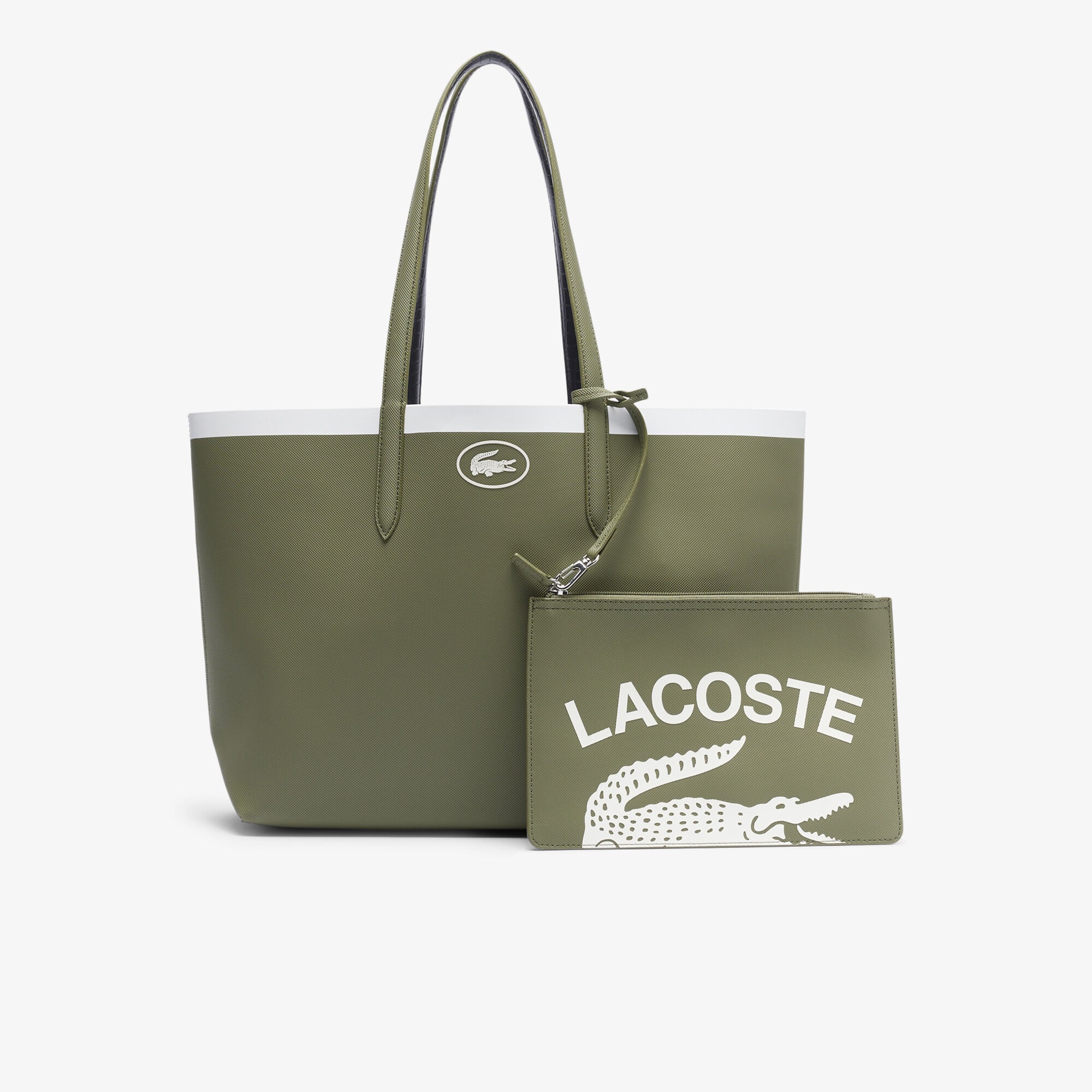 Anna Reversible Zipped Tote, Green | LACOSTE EG