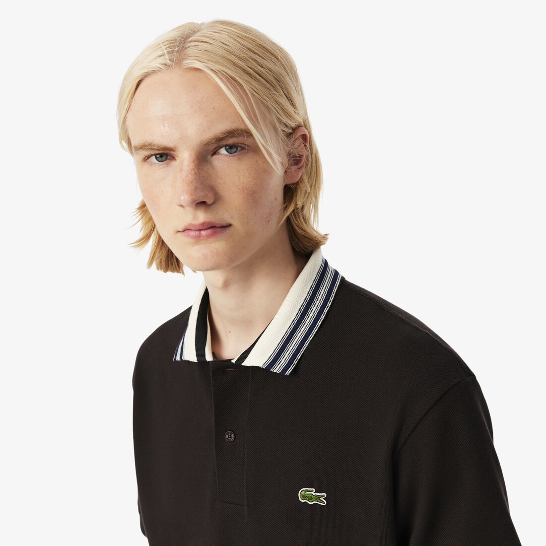 French Made Classic Fit Stripe Collar Polo Shirt French Made Classic Fit Stripe Collar Polo Shirt