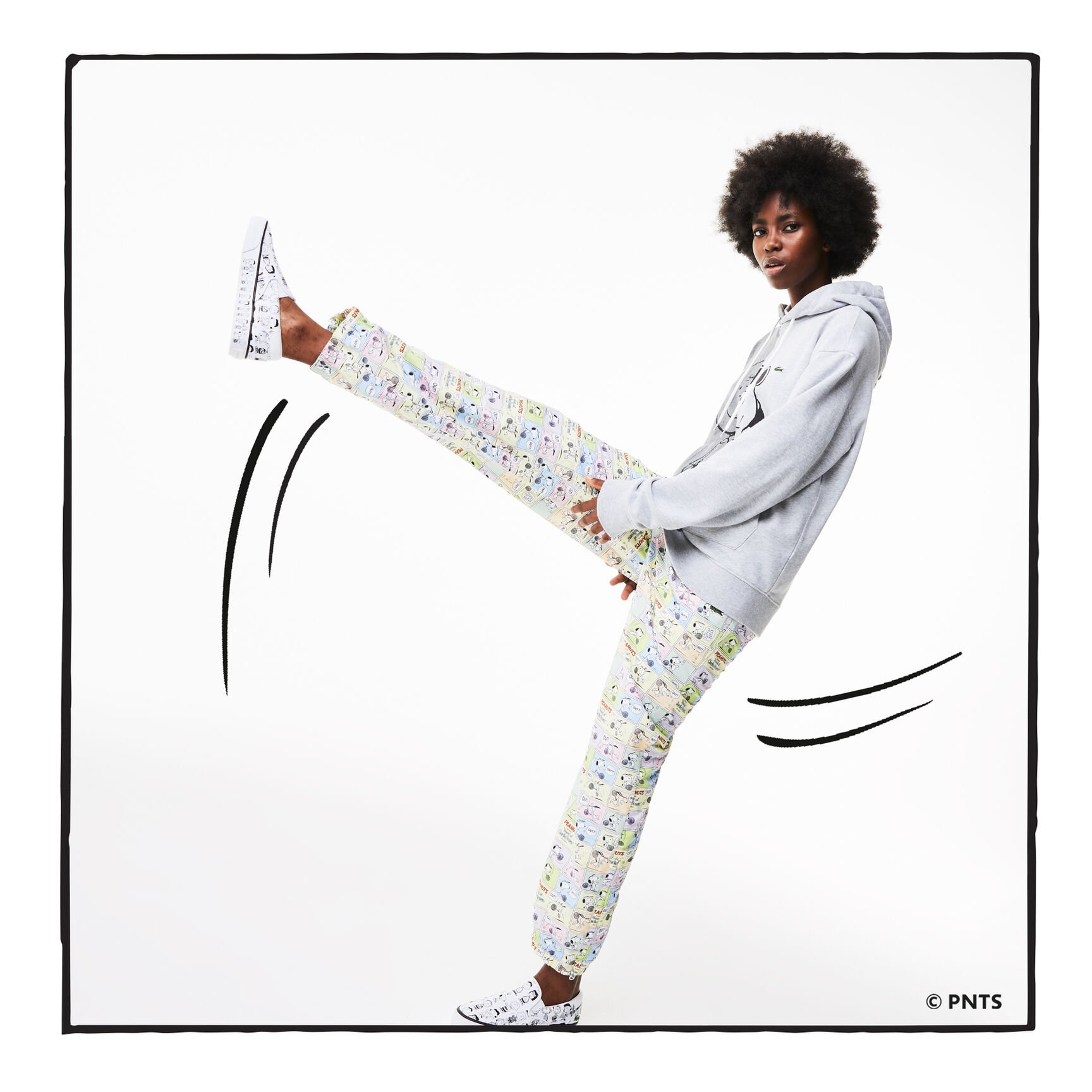 بنطلون رياضي بطبعة خفيفة من Lacoste x Peanuts للجنسين بنطلون رياضي بطبعة خفيفة من Lacoste x Peanuts للجنسين