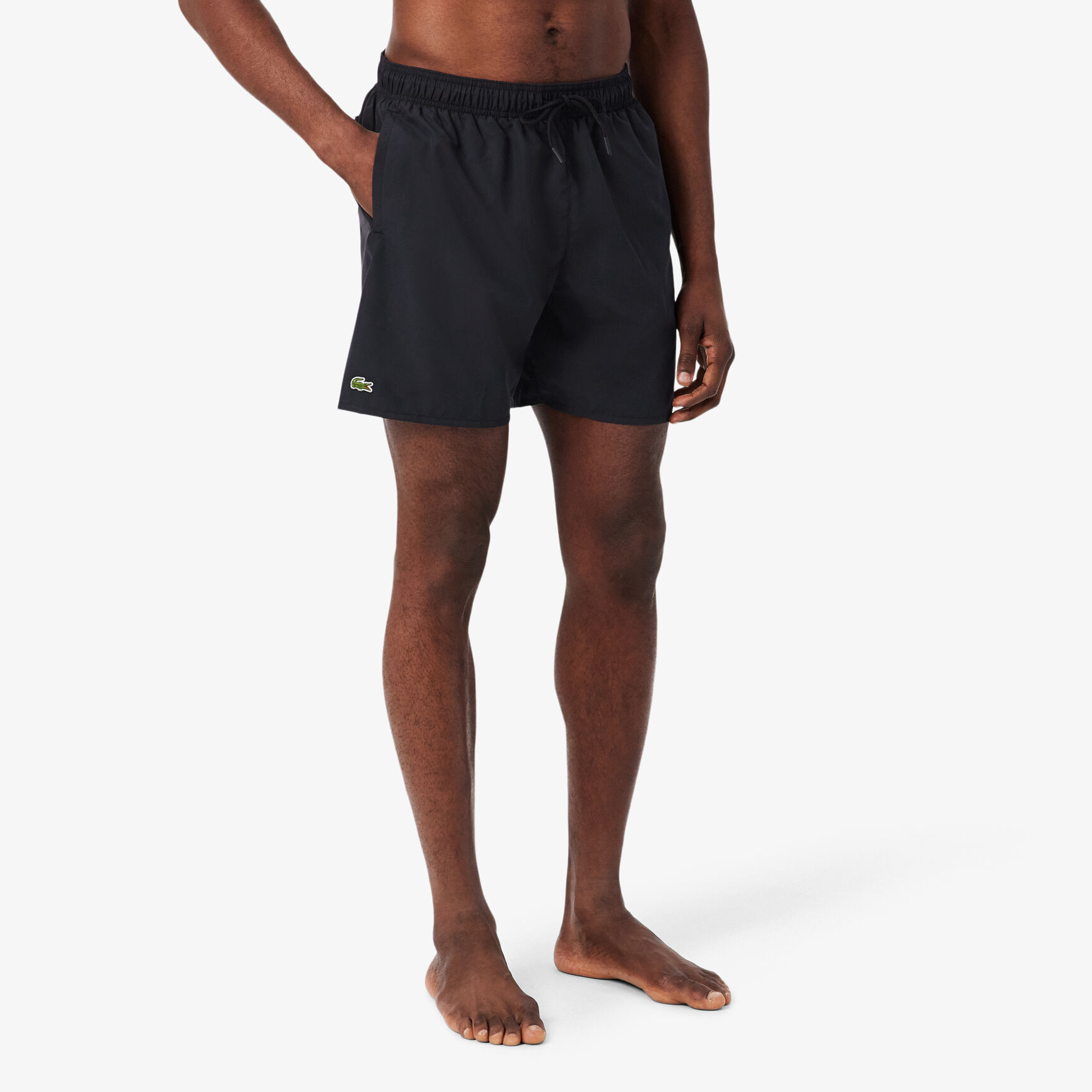 Mid Length Monochrome Swim Trunks