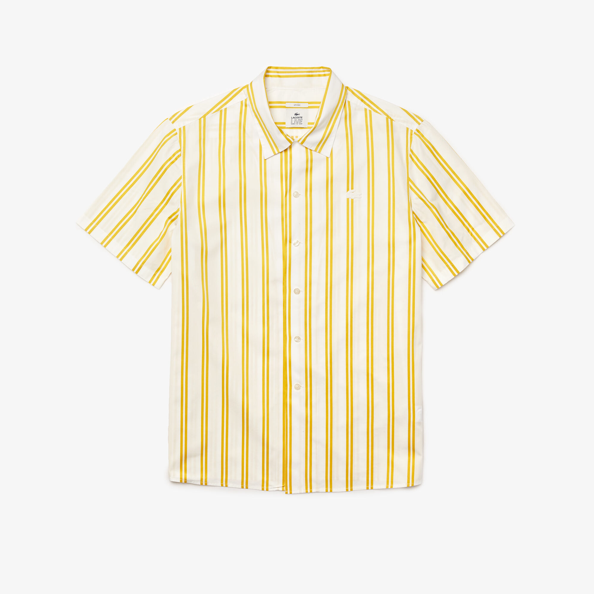 قميص ساتان مقلم مجموعة Lacoste LIVE للجنسين قميص ساتان مقلم مجموعة Lacoste LIVE للجنسين