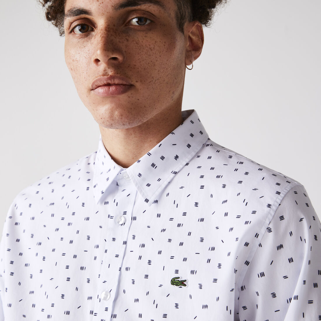 Men’s Slim Fit Finely Patterned Cotton Poplin Shirt Men’s Slim Fit Finely Patterned Cotton Poplin Shirt