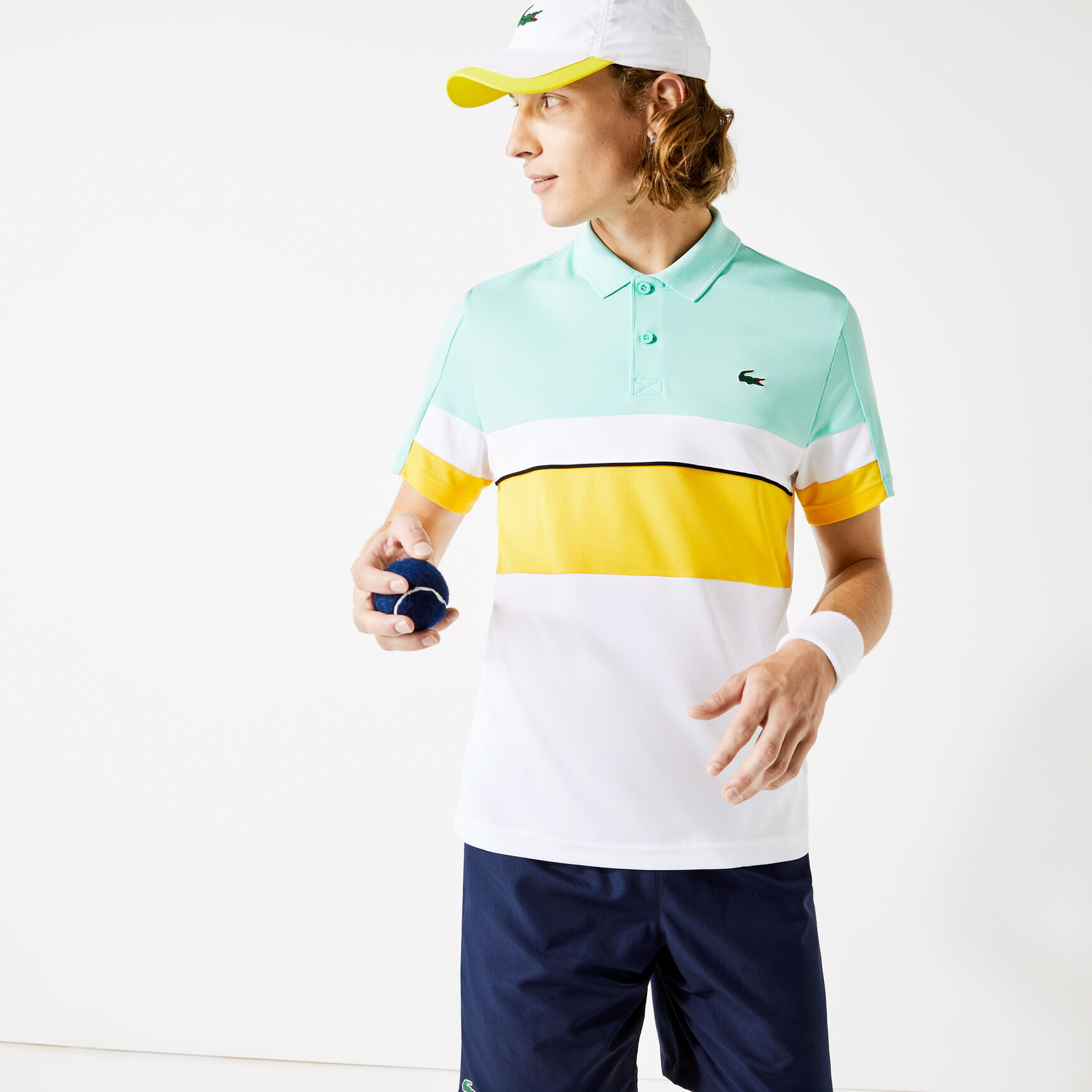 Men&rsquo;s Lacoste SPORT Colorblock Breathable Resistant Regular Fit Polo